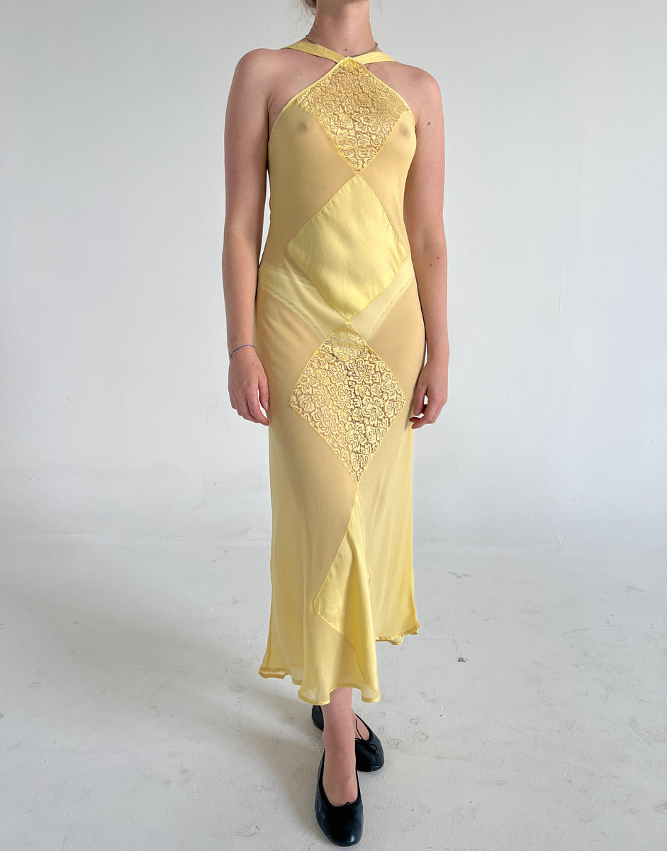 Vintage Versace Yellow Silk Dress – Eveliina Vintage