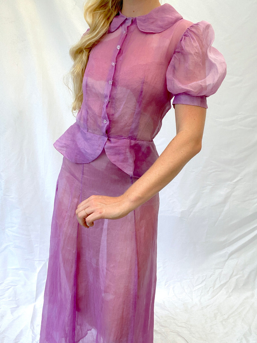 organza peplum dress Hand Dyed Purple – Eveliina Vintage Style:Dress G lace trim holiday outfits NWT Zara midi dress, Feel free to convo