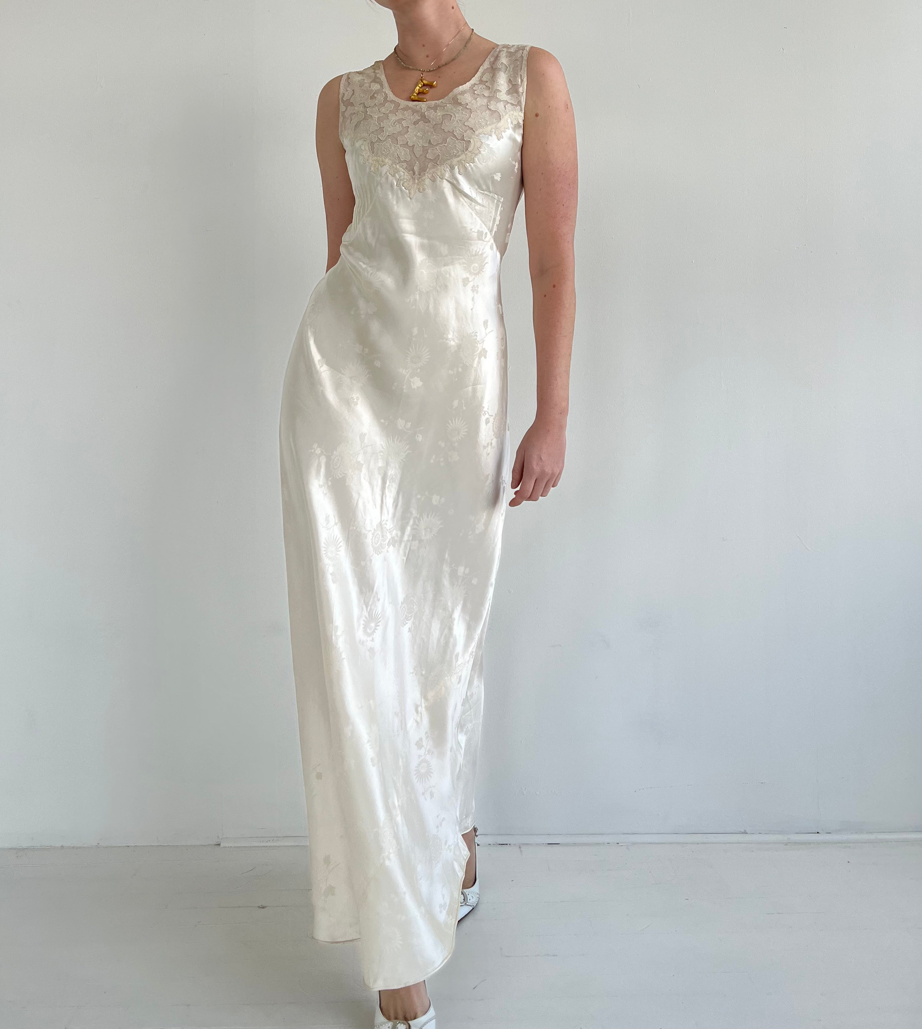 cream silk slip dress Silk Slip Dress Maxi YAEL