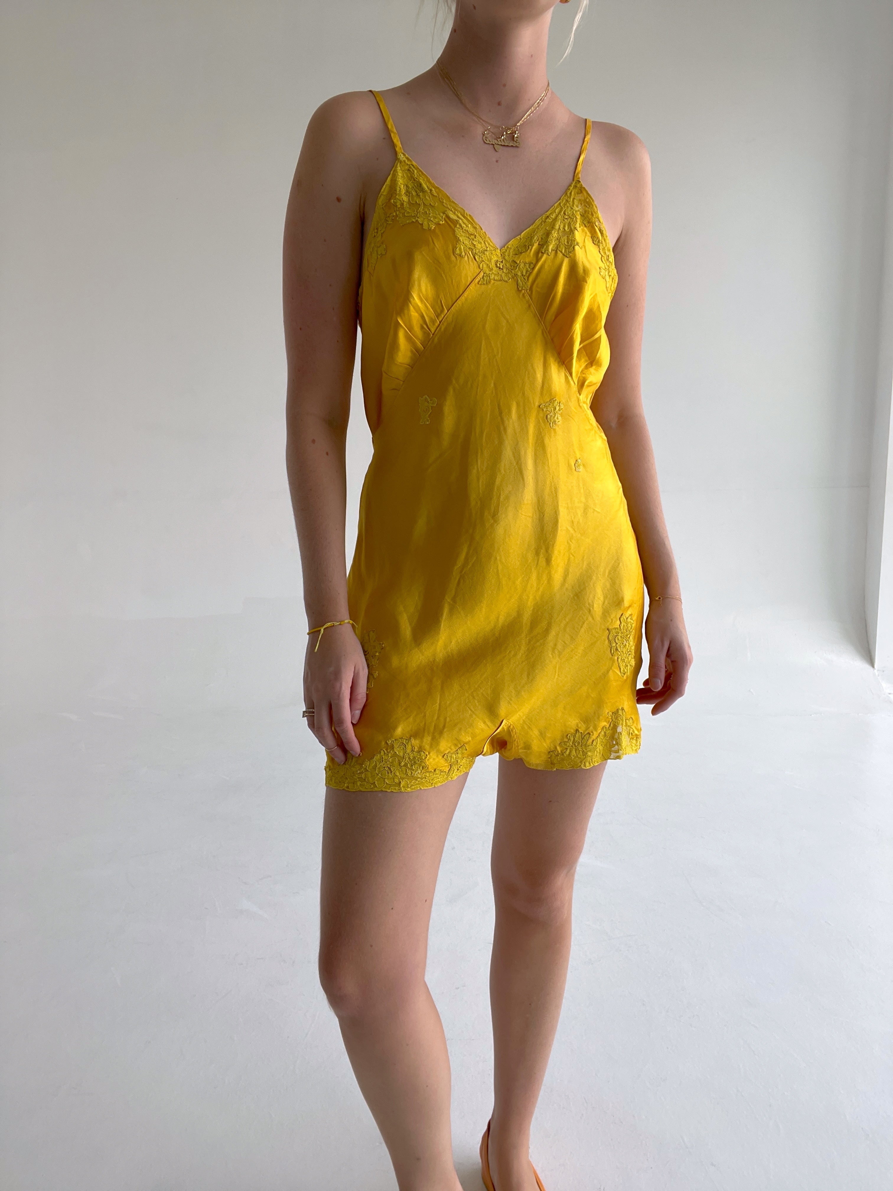 Hand Dyed Sunflower Yellow Silk Step In