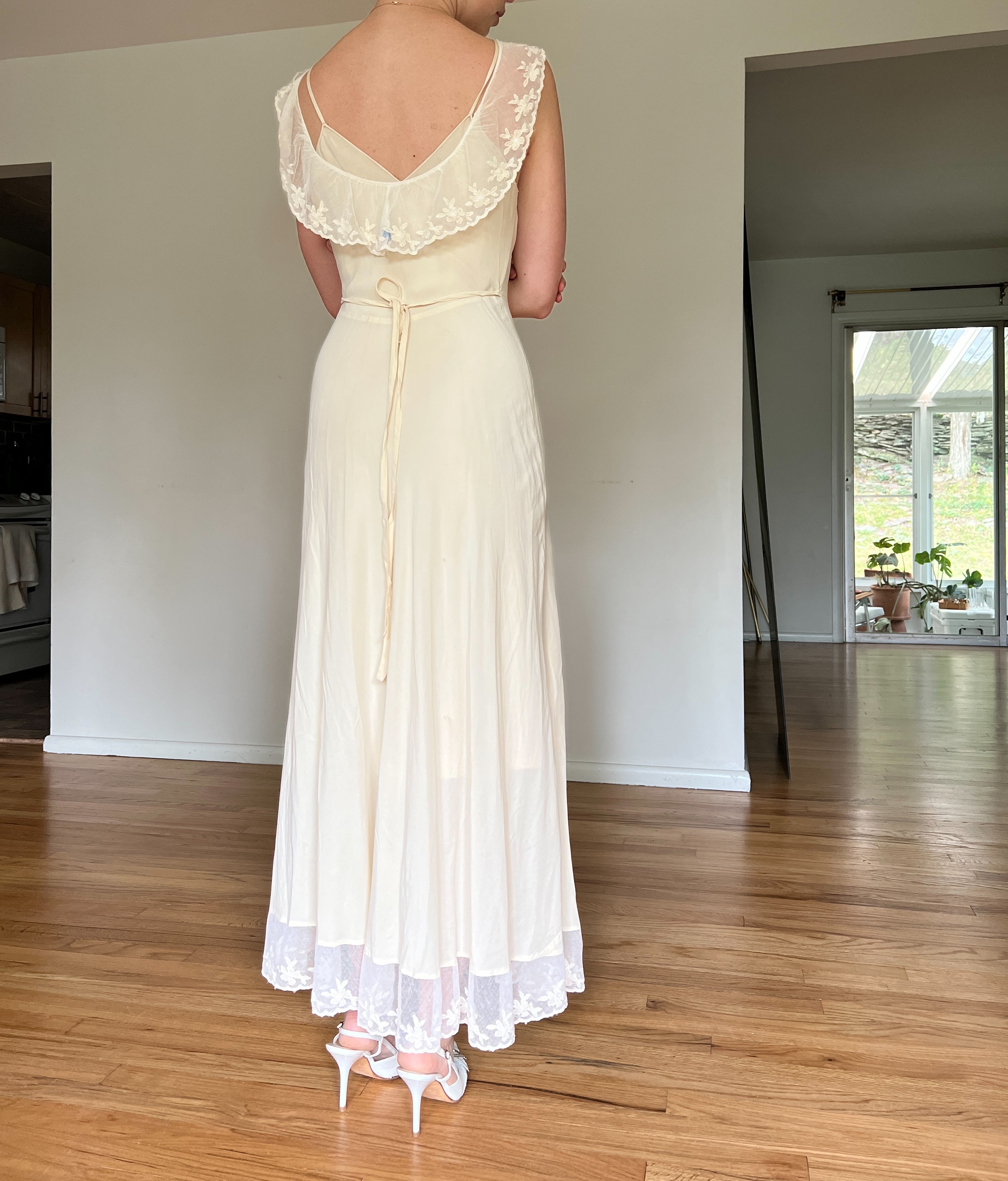 off white silk slip dress slip white dress Paiva Slip Dress in Satin Ivory