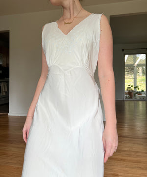 1940's Bridal White Slip Dress