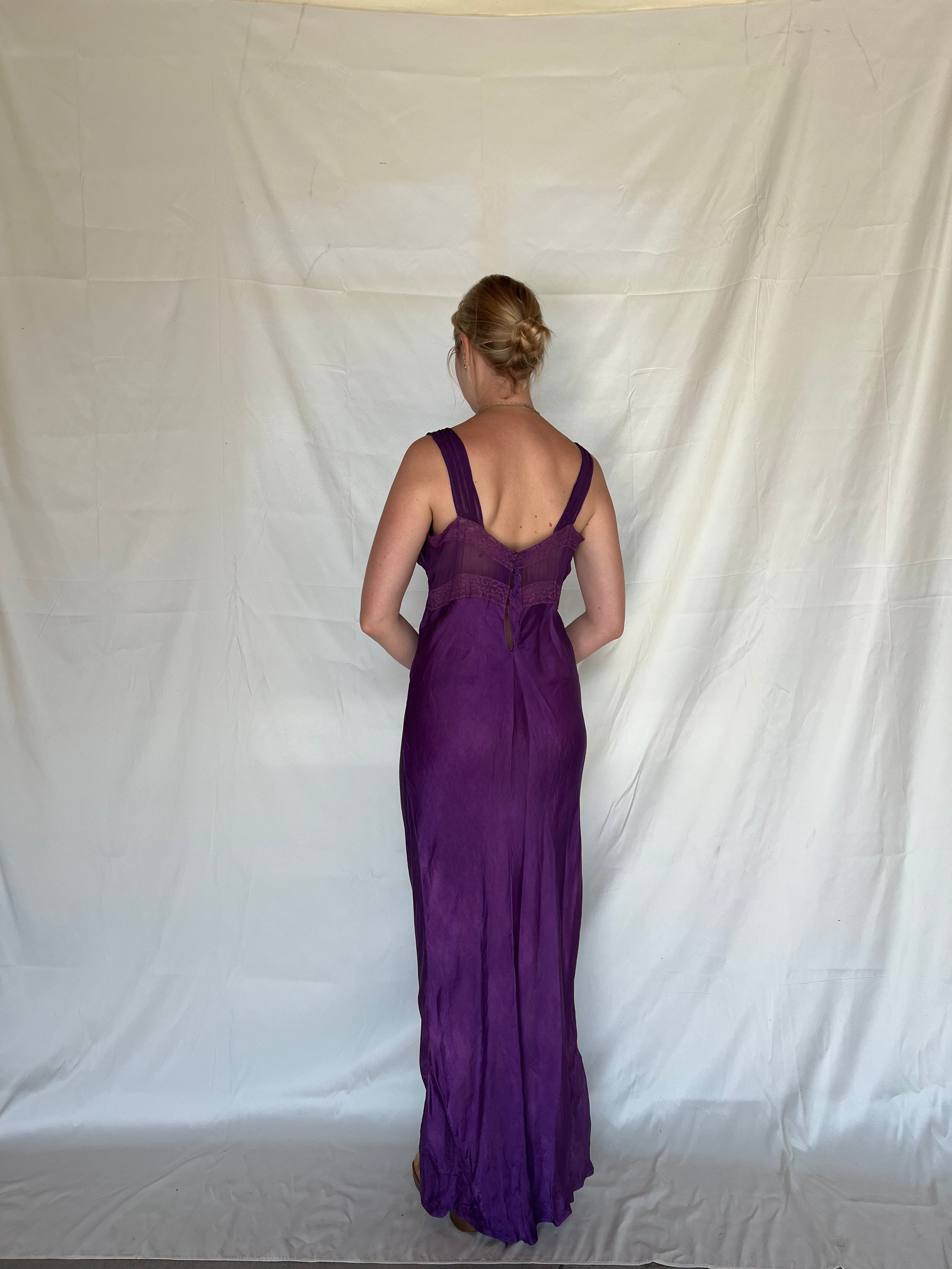 Hand Dyed Deep Purple Silk Slip Dress – Eveliina Vintage