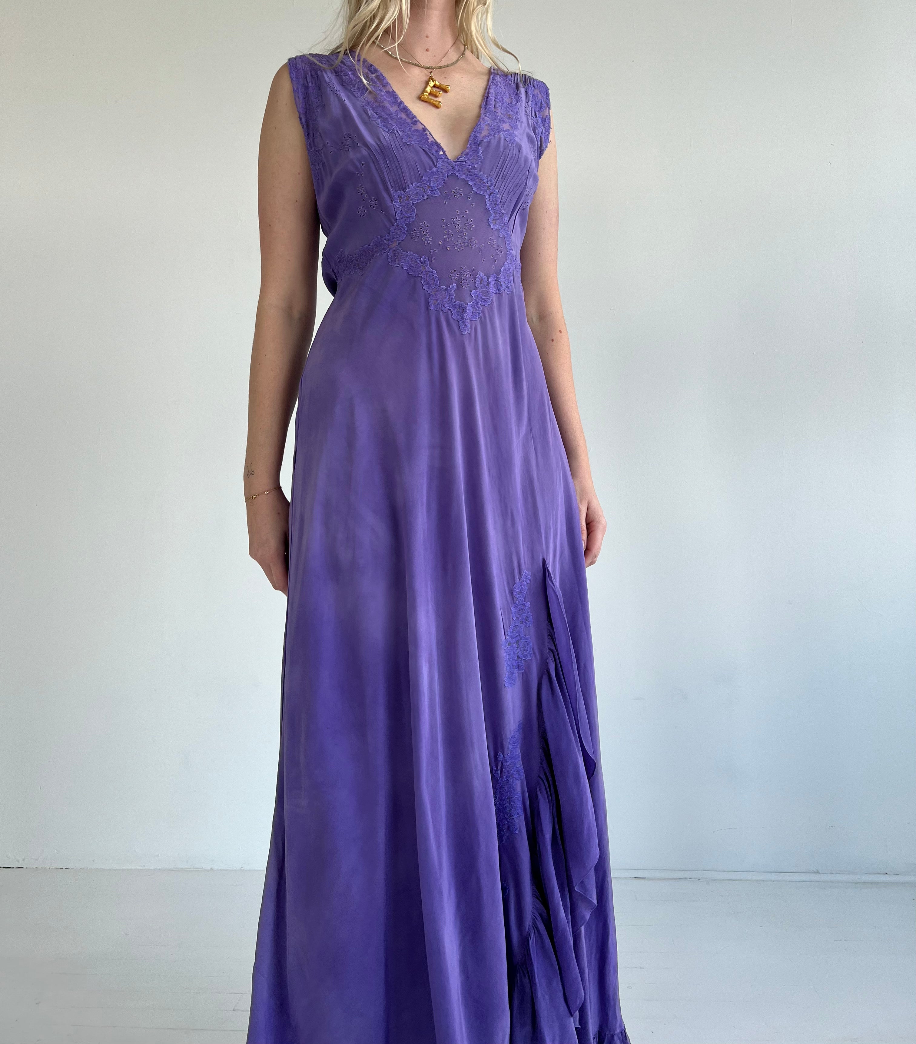 Hand Dyed Purple Silk Dress