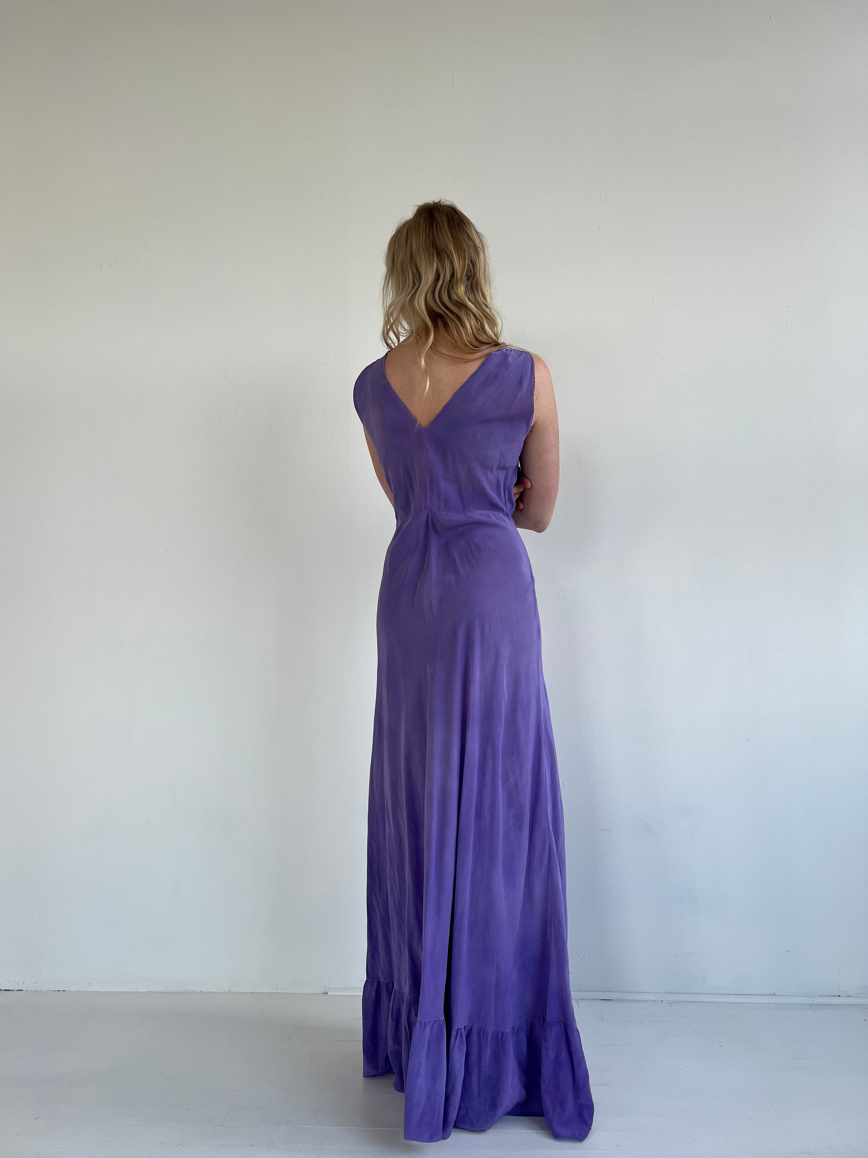 Hand Dyed Purple Silk Dress