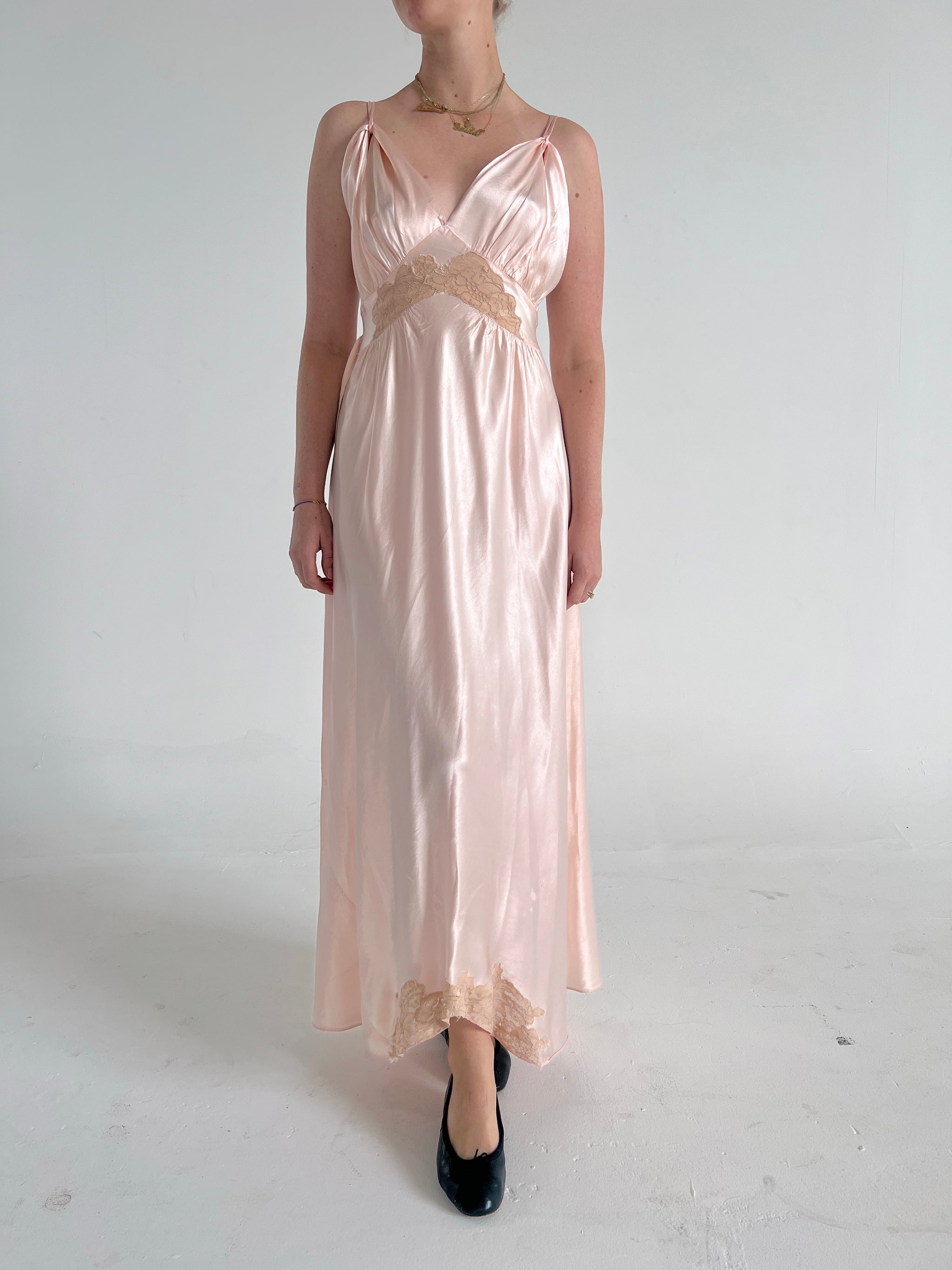 1940's Pink Satin Slip – Eveliina Vintage