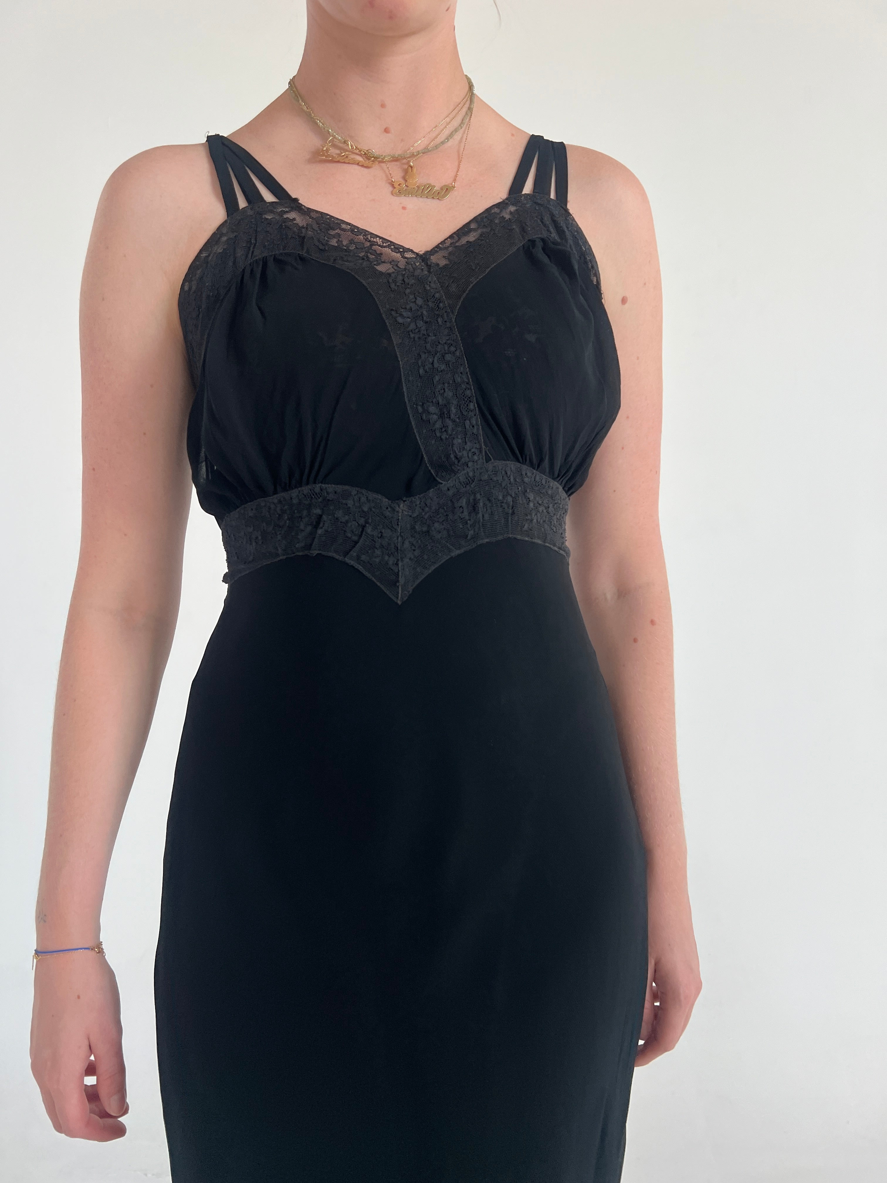 black chiffon slip dress Damia Mini Dress in Chiffon Black