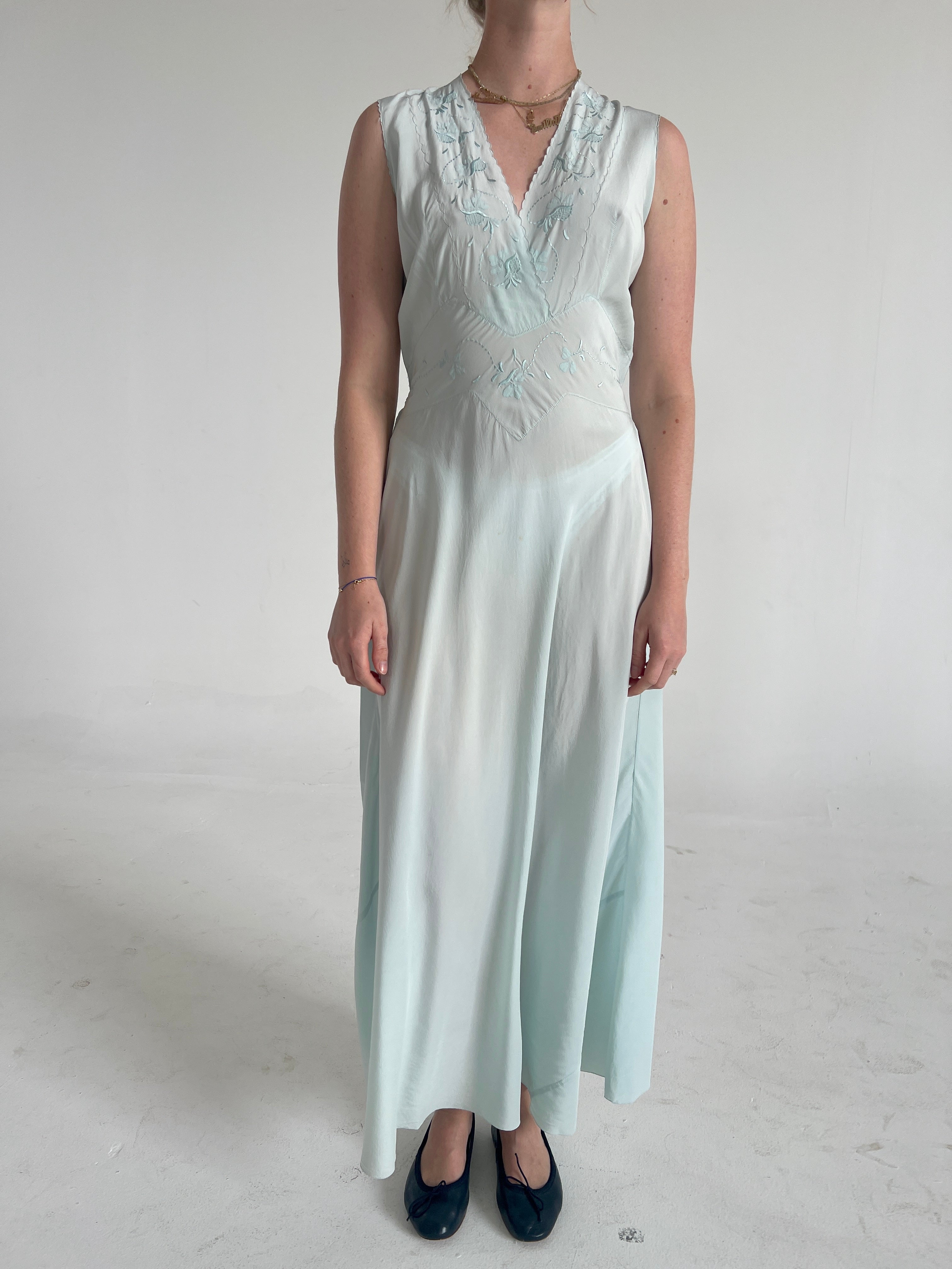 1930's Pale Blue Silk Slip Dress – Eveliina Vintage