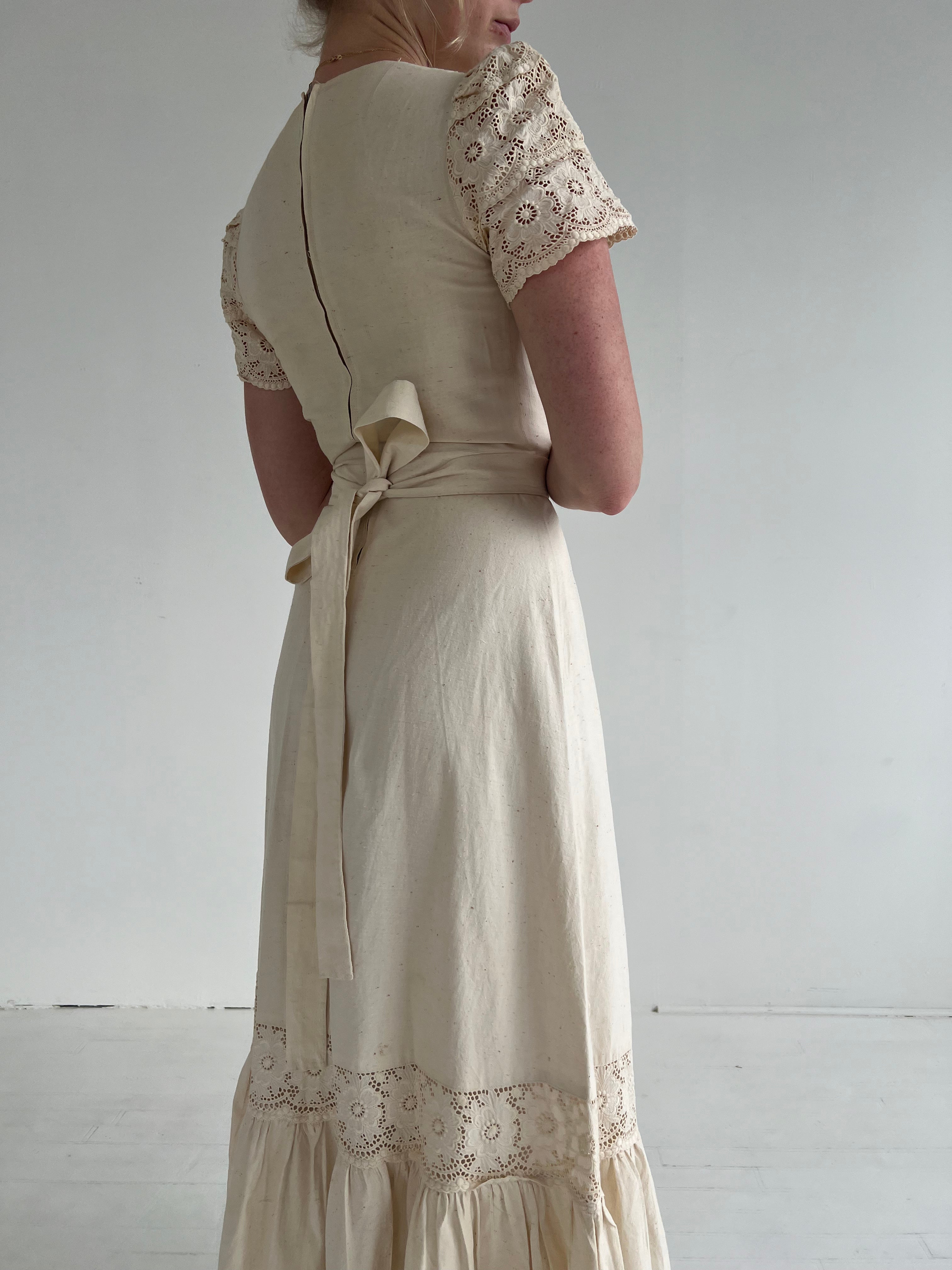 1970's Cotton Dress with Eyelet