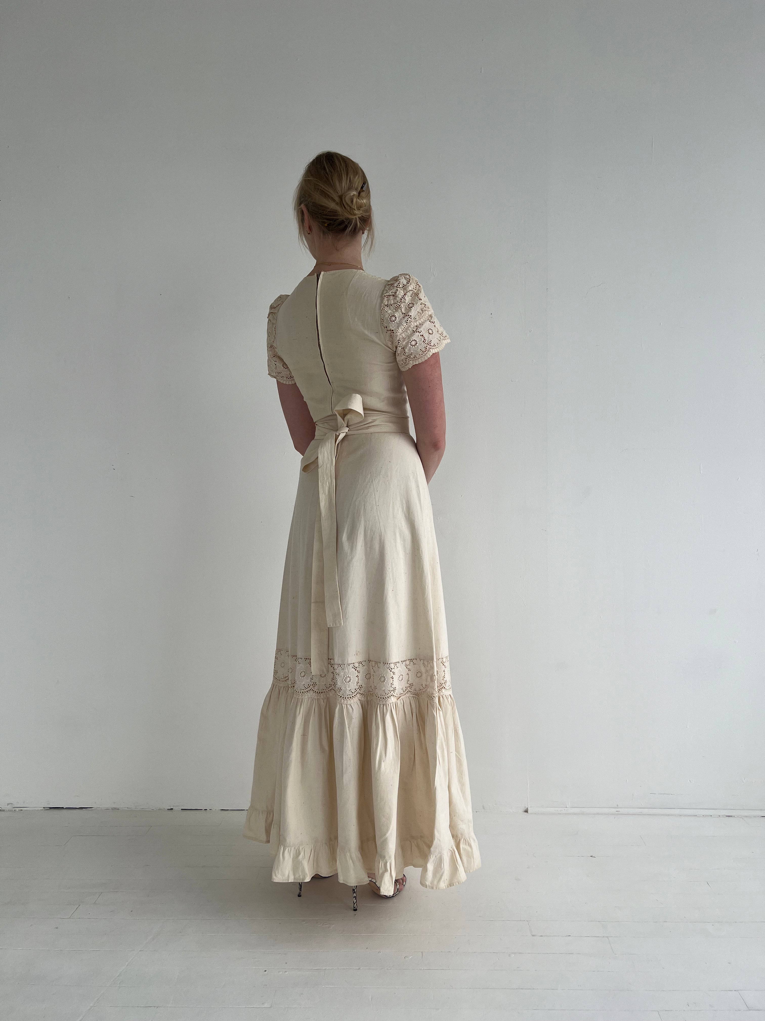 1970's Cotton Dress with Eyelet