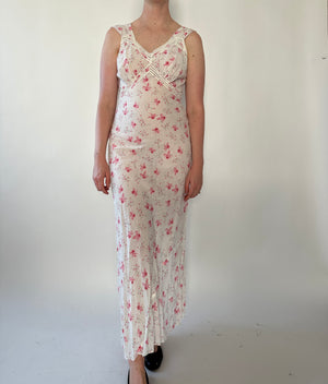 1930's Floral Print Cotton Slip Dress – Eveliina Vintage 1930's Floral Print Cotton Slip Dress – Eveliina Vintage