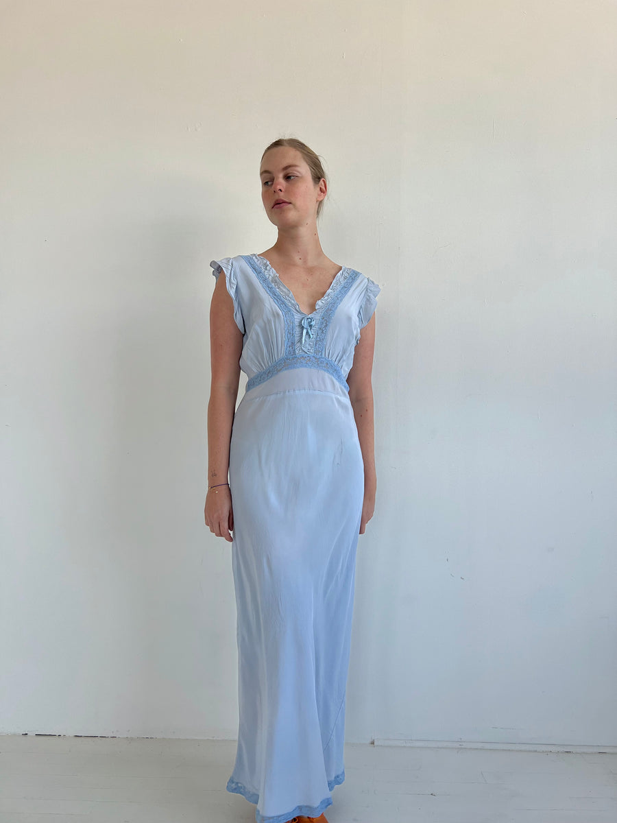 Hand Dyed Baby Blue Slip Dress – Eveliina Vintage