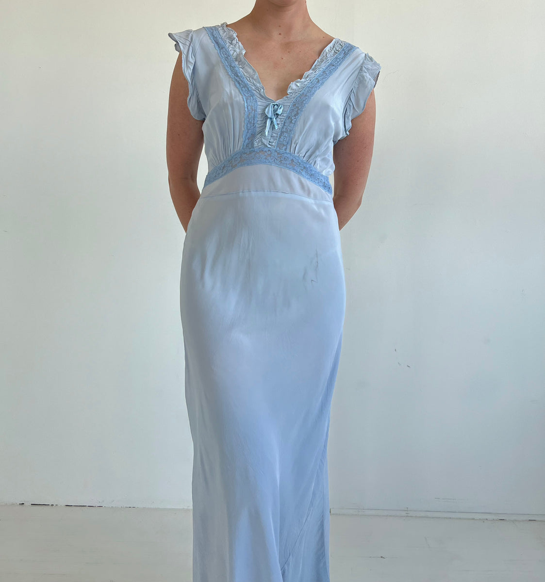 Hand Dyed Baby Blue Slip Dress – Eveliina Vintage