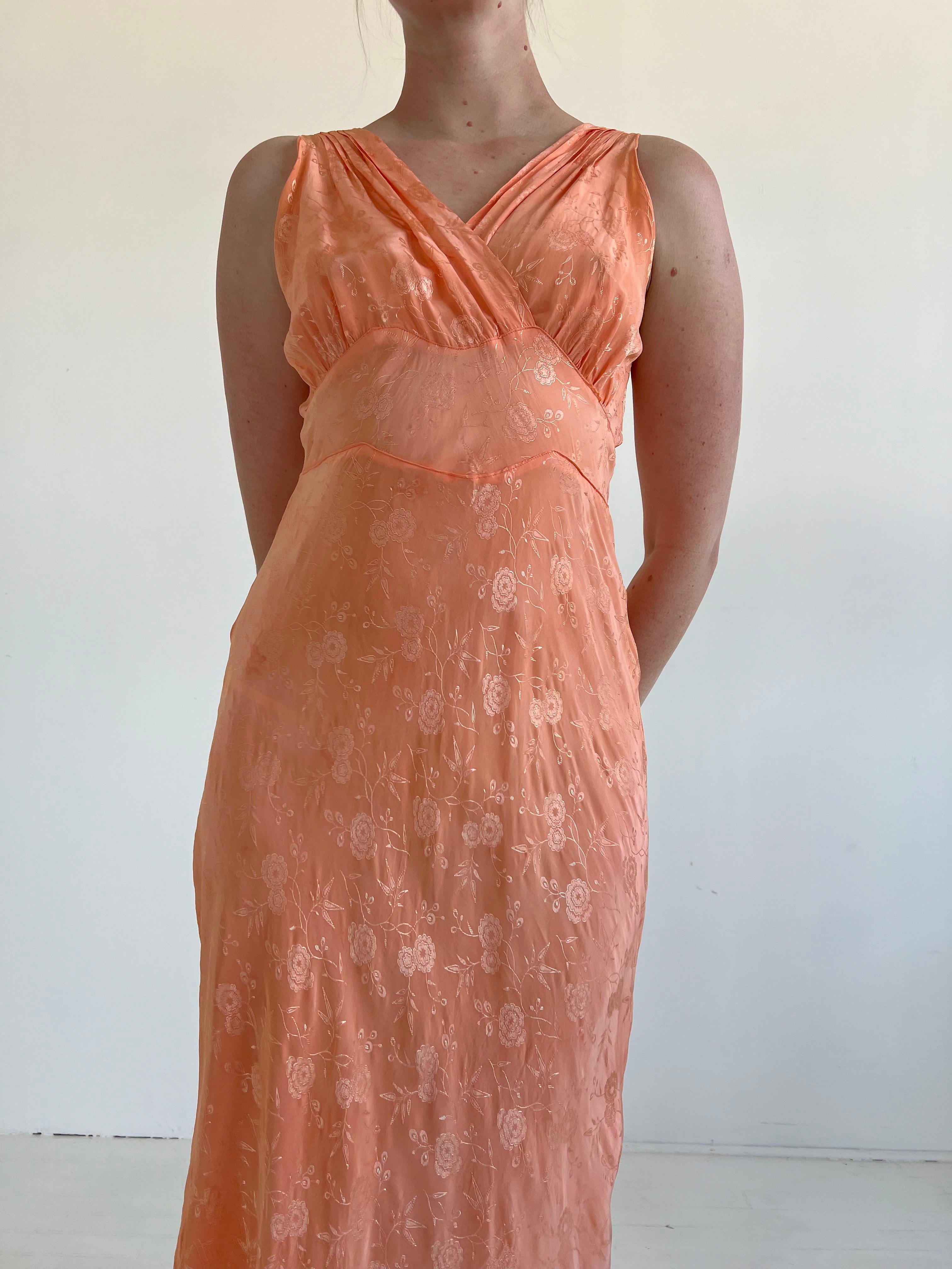 Hand Dyed Orange Jacquard Slip Dress – Eveliina Vintage Hand Dyed Orange Jacquard Slip Dress – Eveliina Vintage