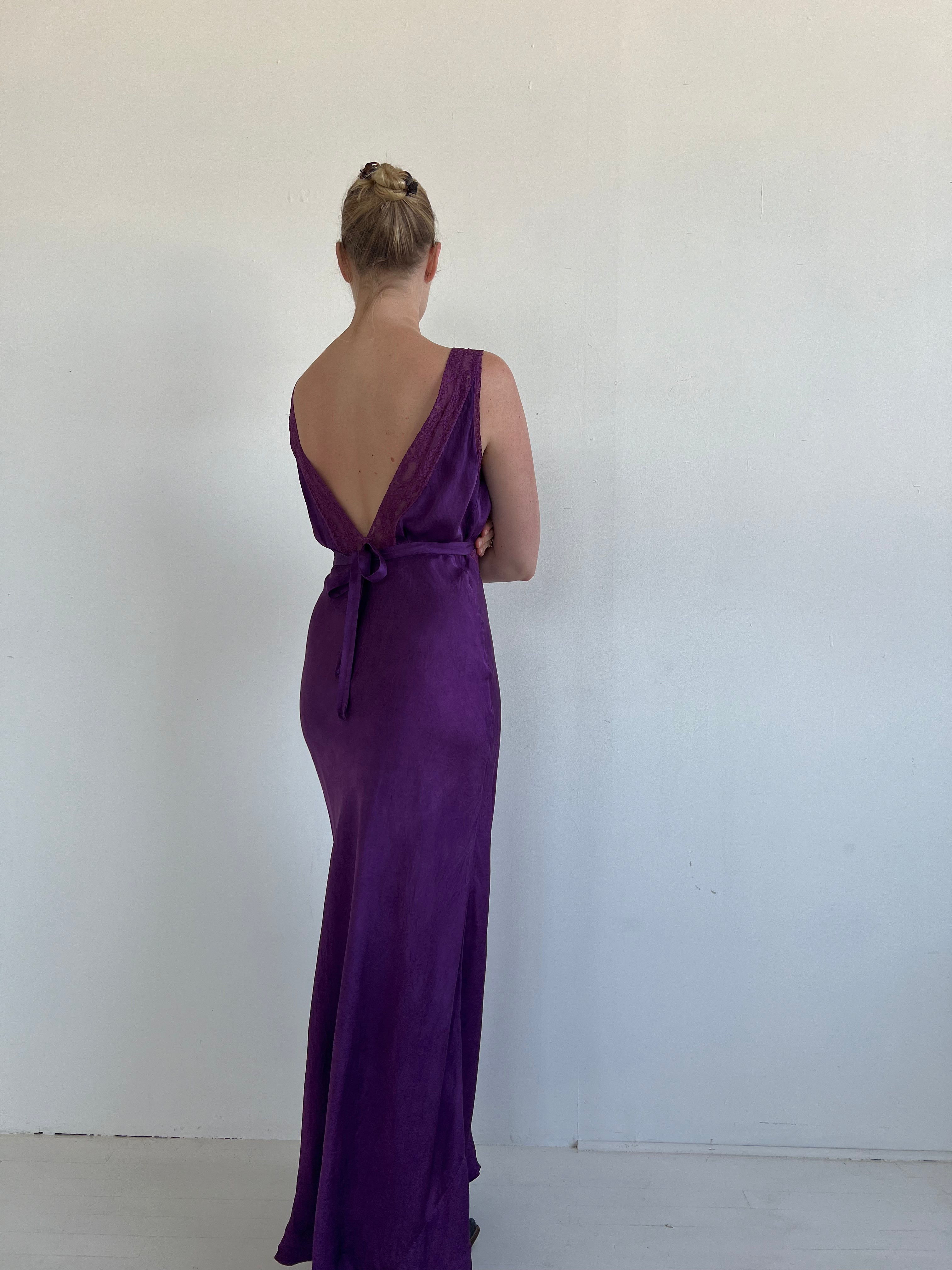 Hand Dyed Purple Silk Slip Dress Eveliina Vintage Hand Dyed Purple Silk Slip Dress Eveliina Vintage