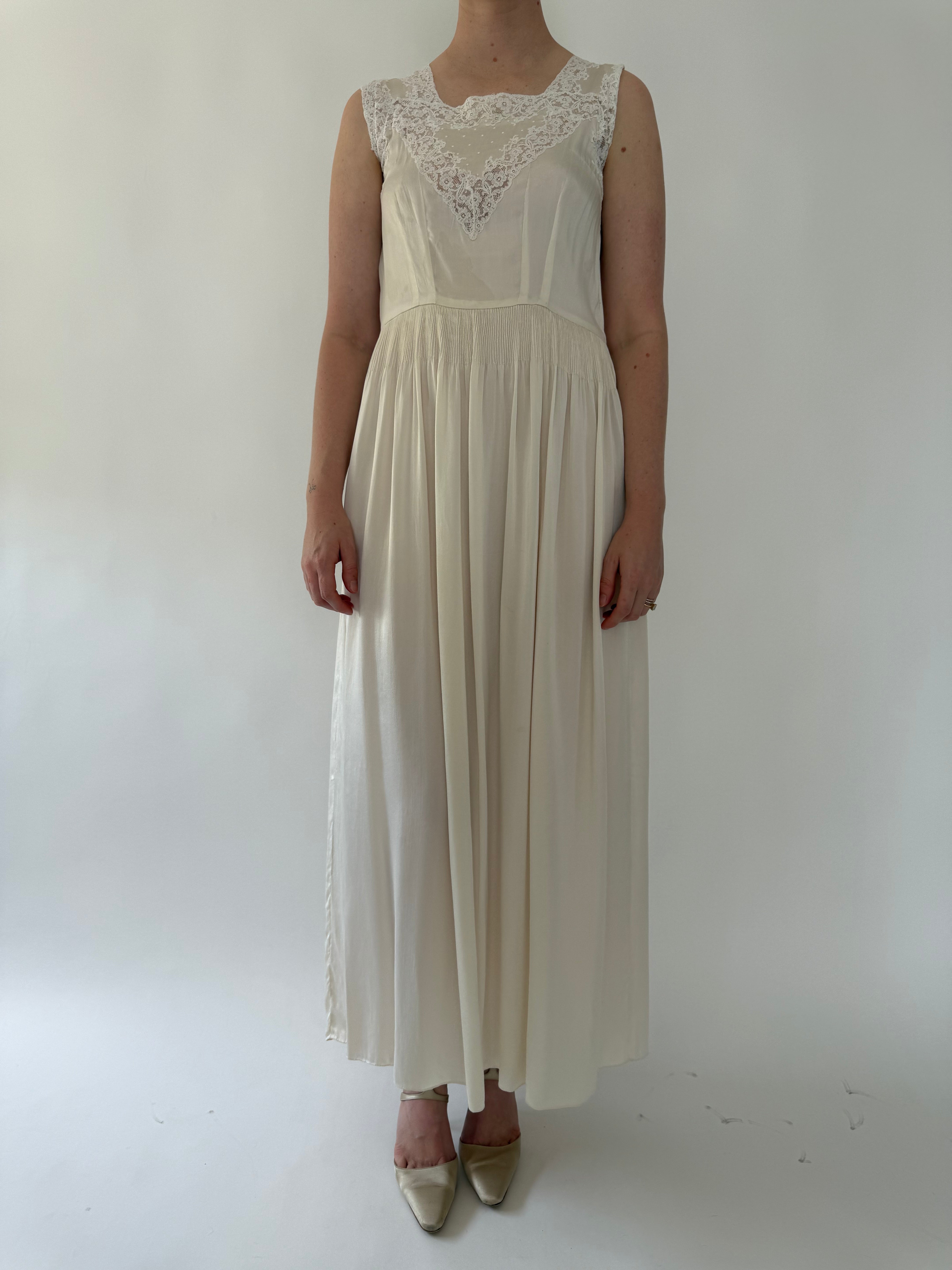 white chiffon slip dress ROTATE Chiffon Slip Dress