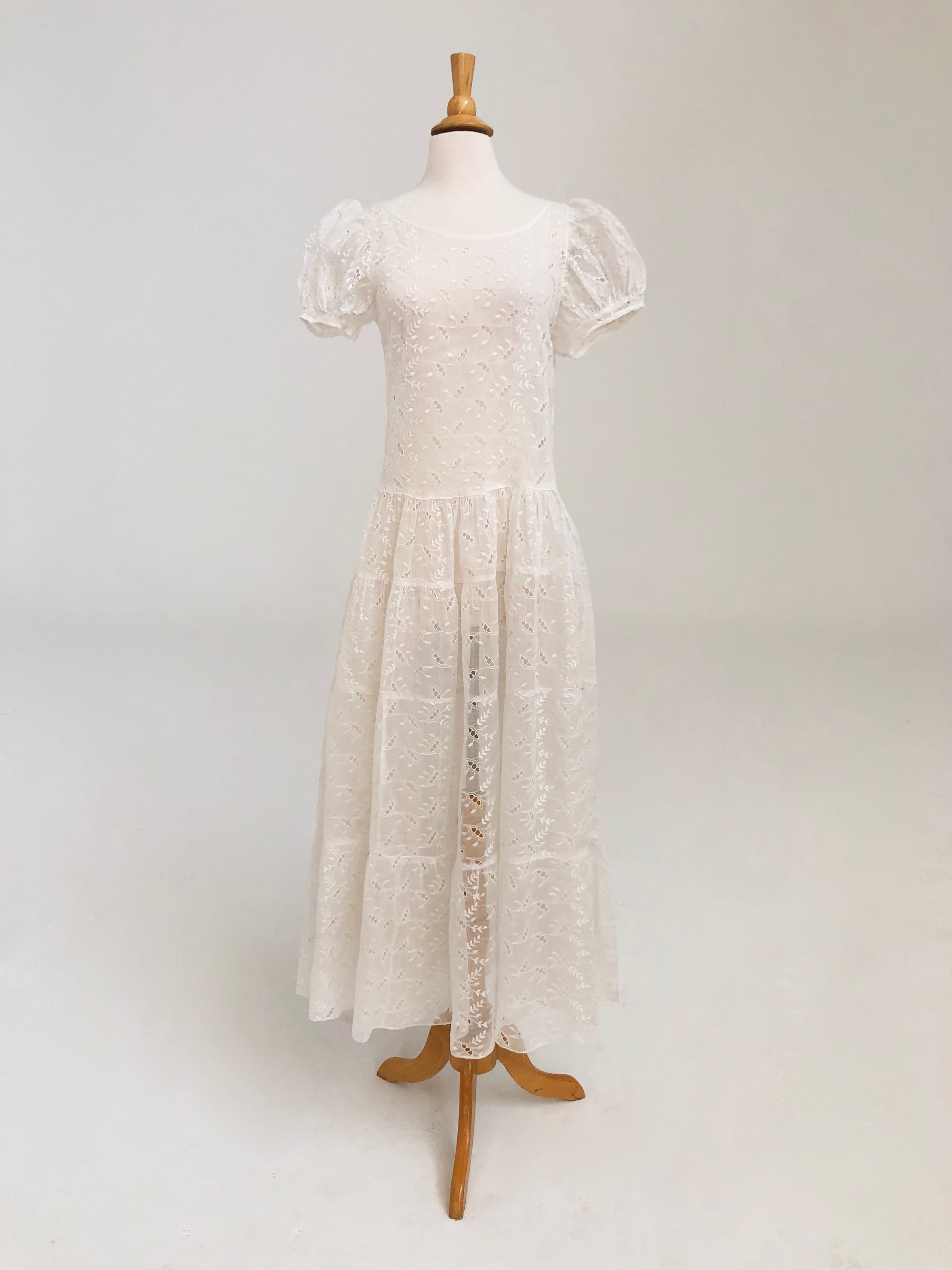 1930’s Lily of The Valley Motif Eyelet Dress