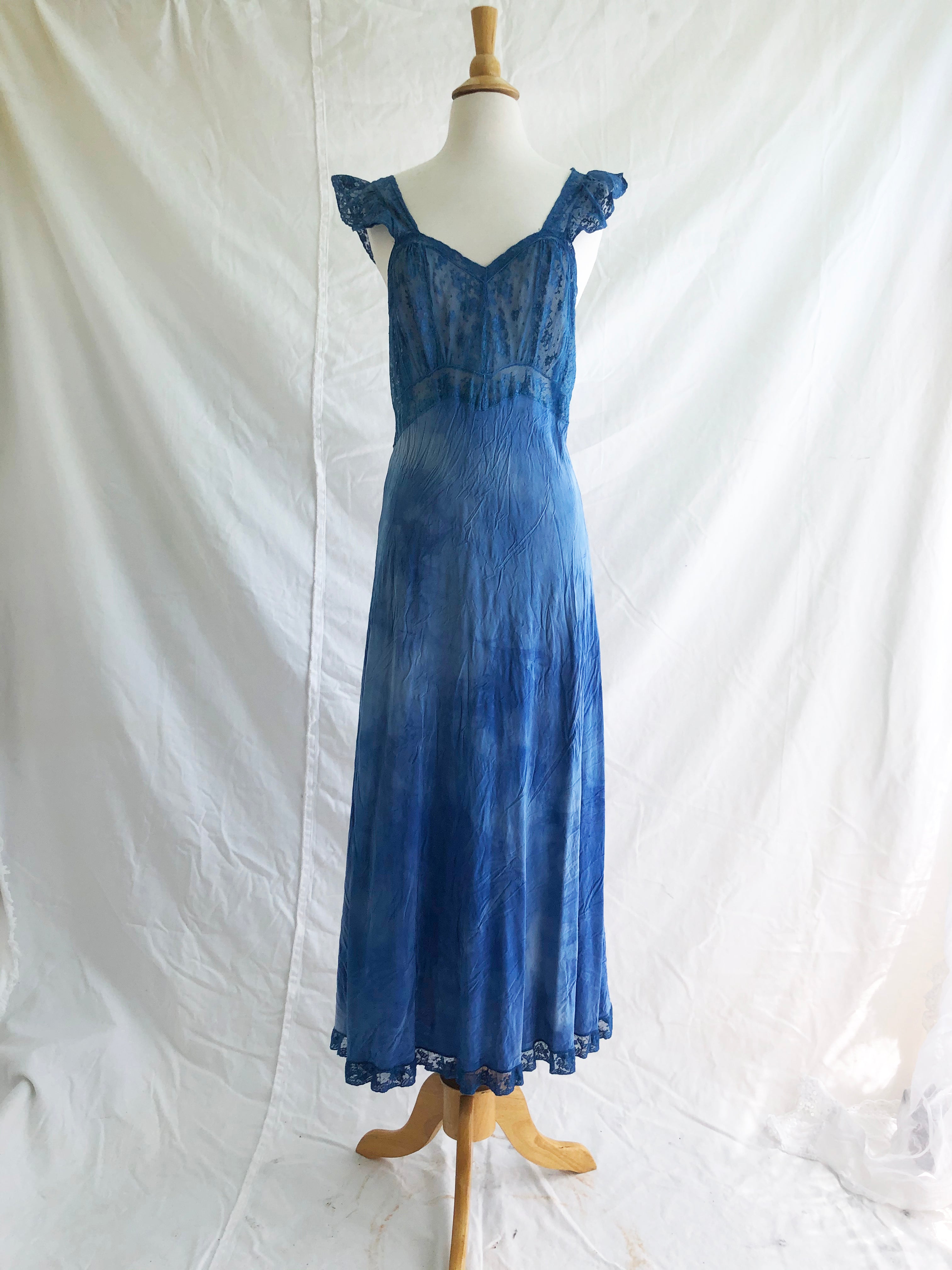 Hand Dyed Royal Blue Slip Dress