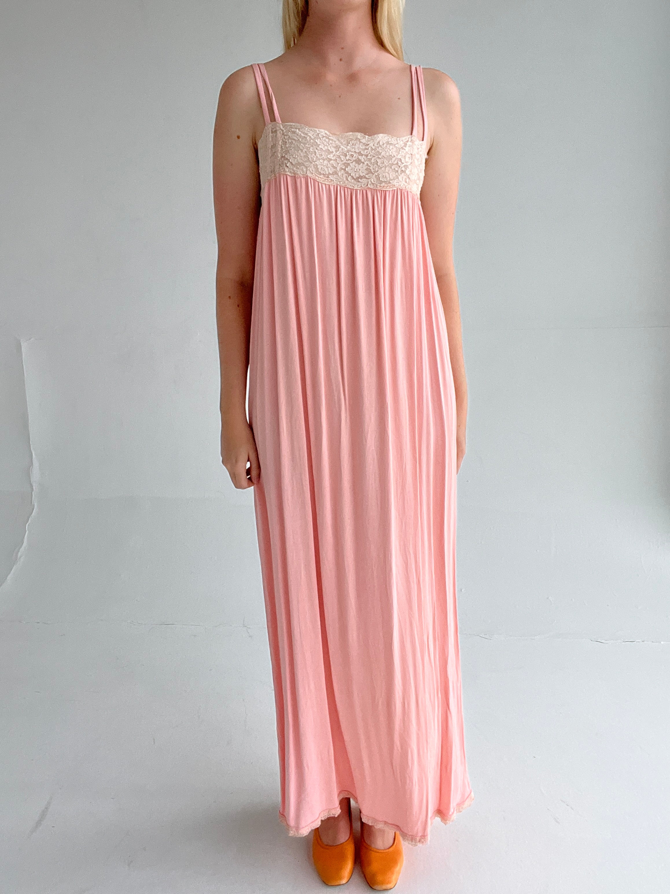 1940's Pink Dress with Cream Lace Eveliina Vintage 1940's Pink Dress with Cream Lace Eveliina Vintage