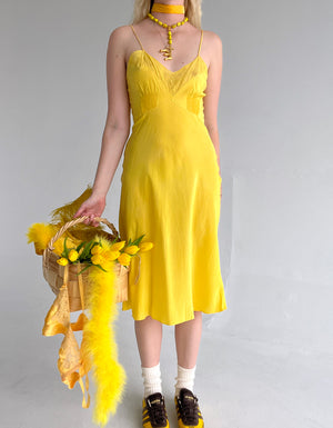 Hand Dyed Sunshine Yellow Silk Slip