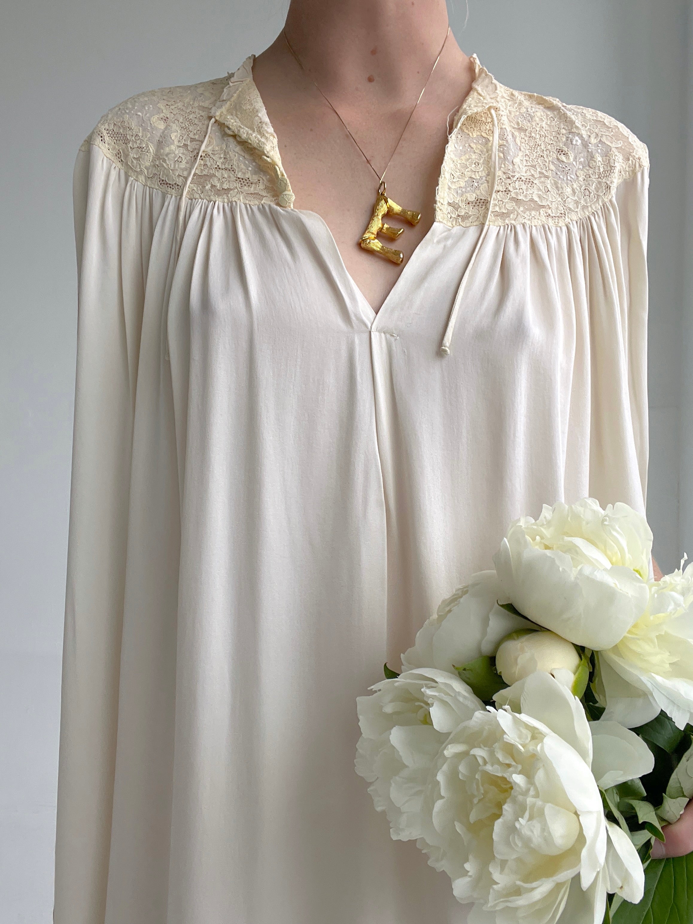 1930's Cream Silk Dress