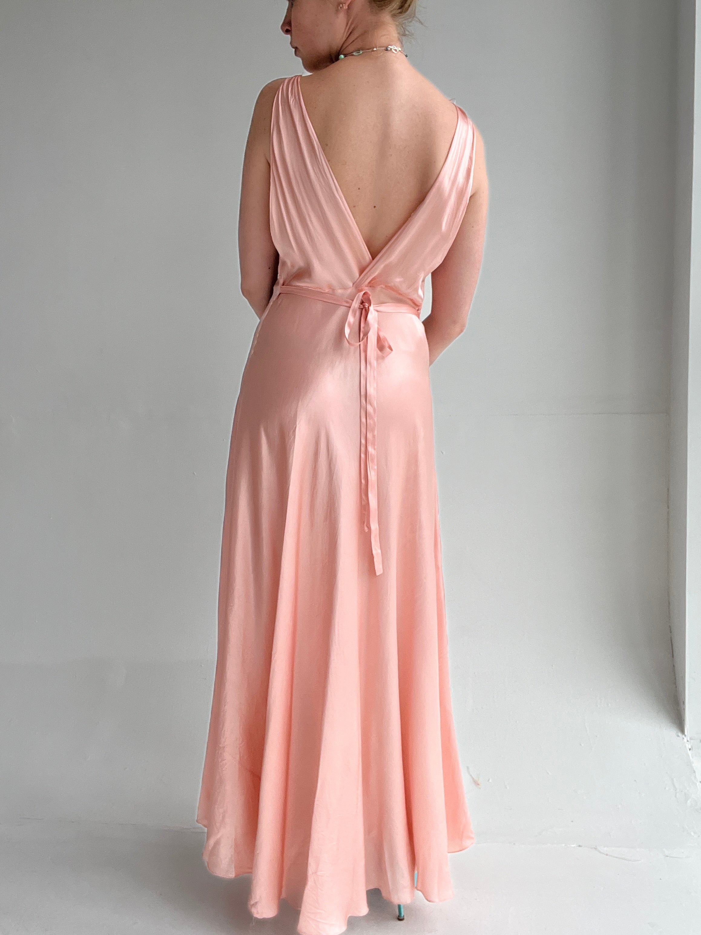 1930's Silk Pink Gown
