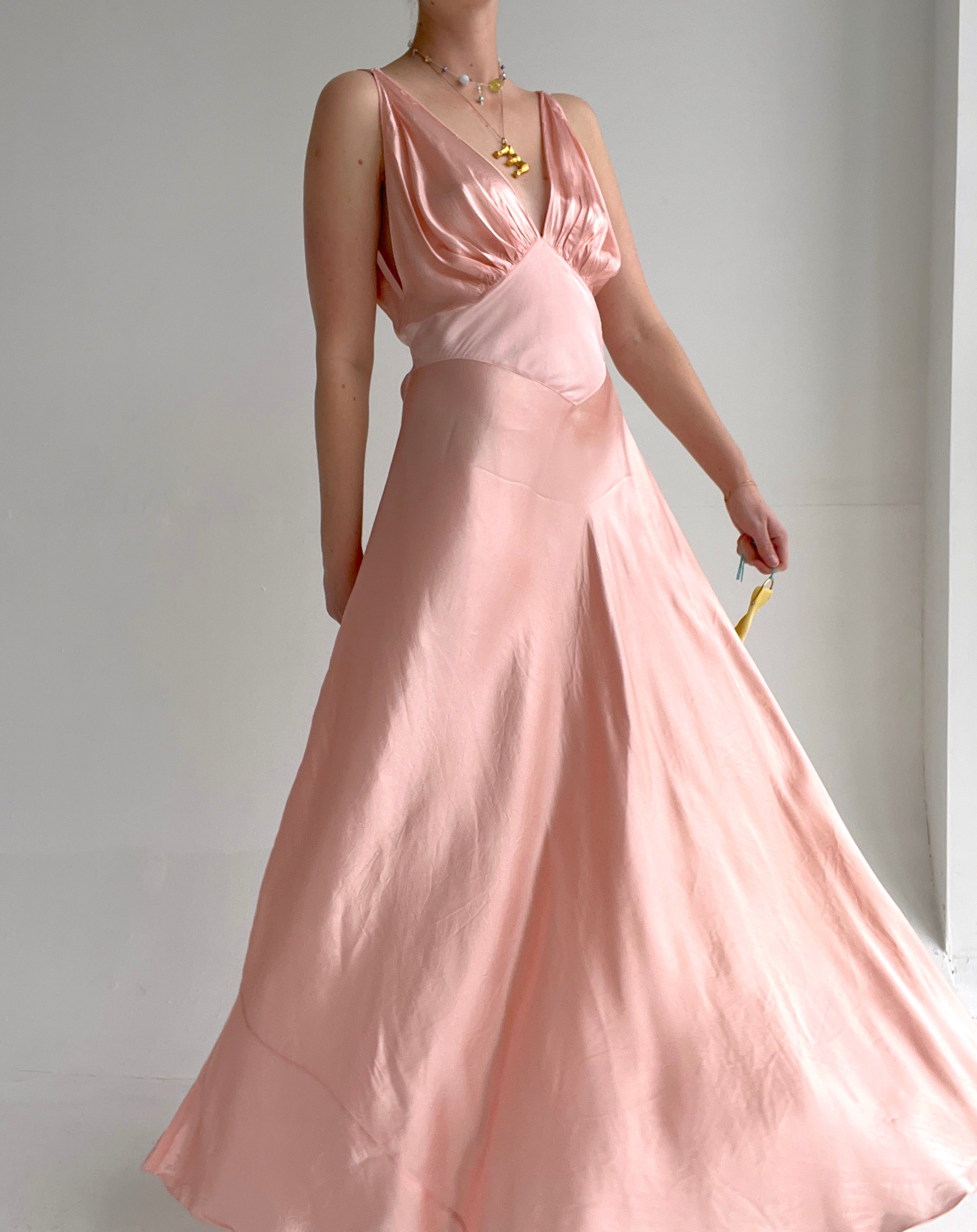 1930's Silk Pink Gown