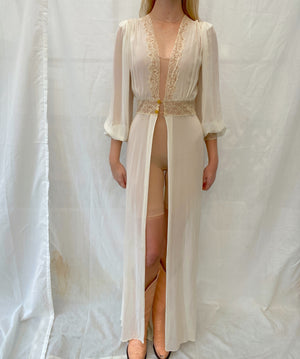 1930's Cream Chiffon Robe