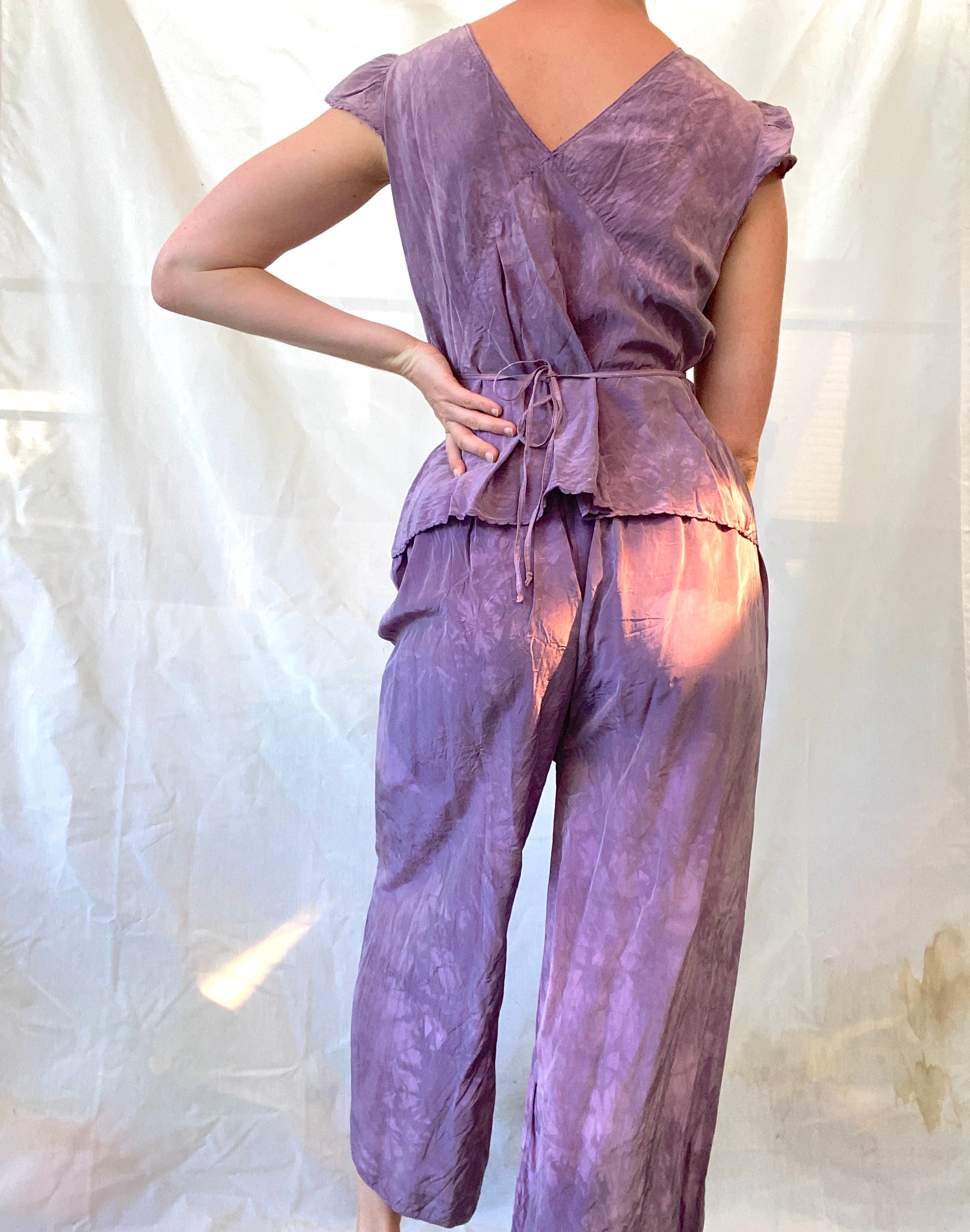 Hand Dyed Purple Pajama Set