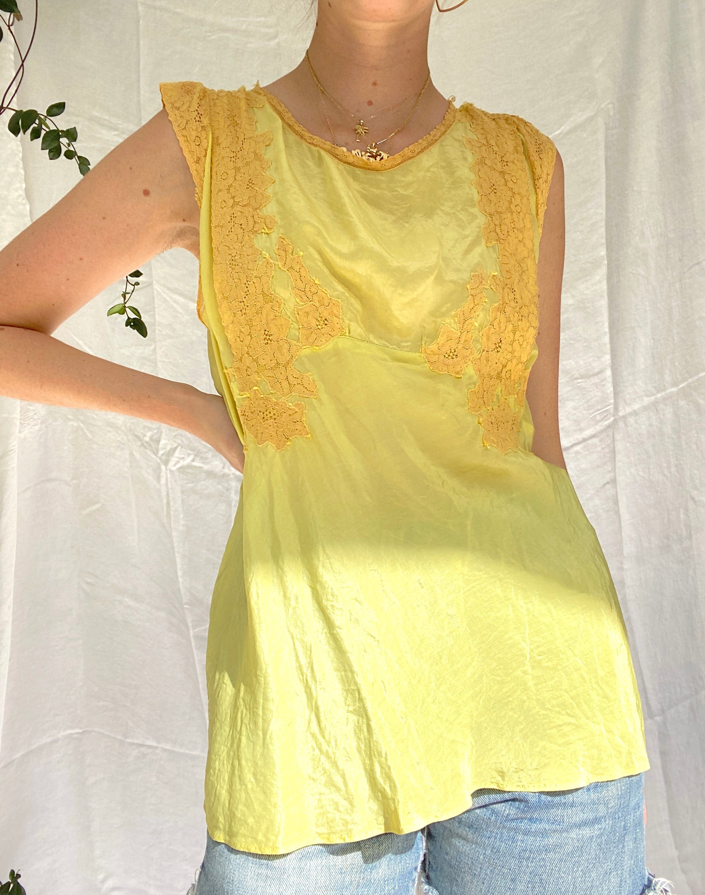 Hand Dyed Mustard Yellow Top