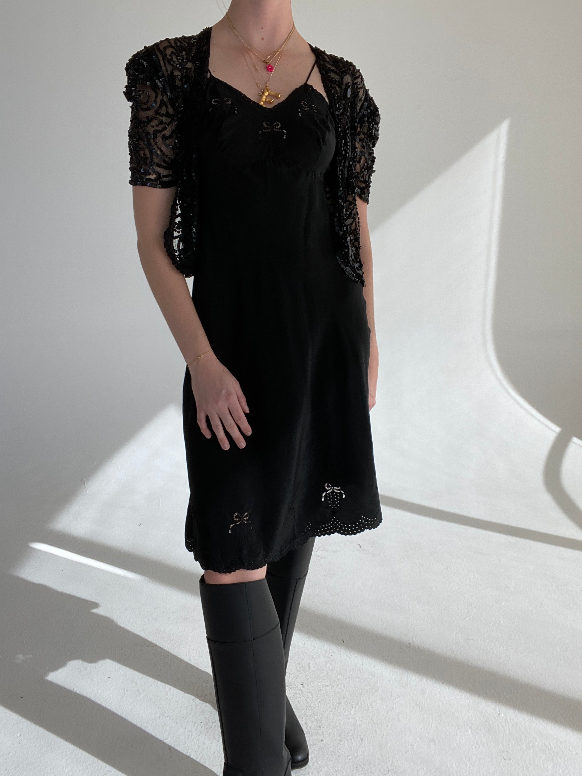 1930's Black Beaded Bolero Eveliina Vintage 1930's Black Beaded Bolero Eveliina Vintage