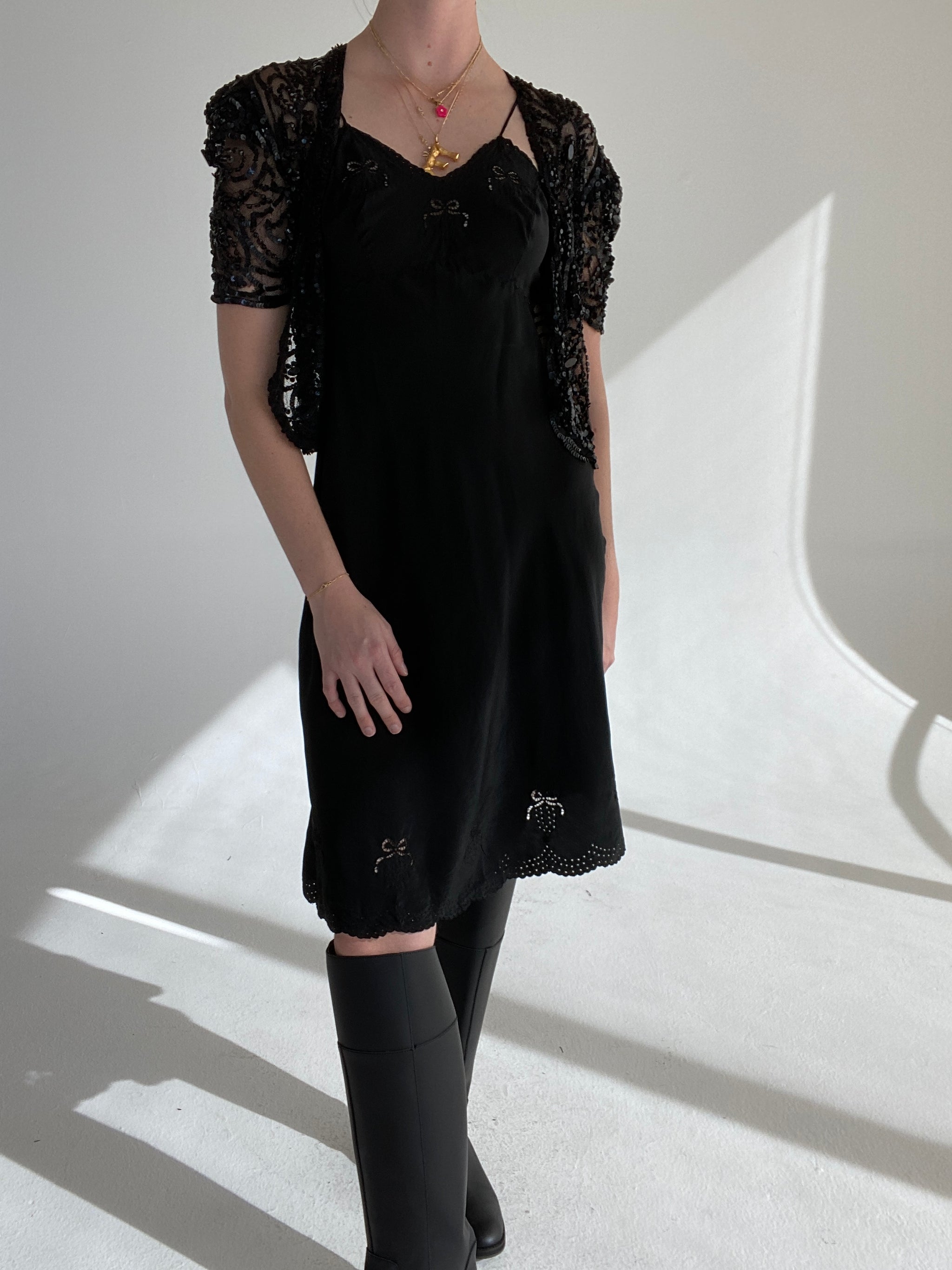 black dress bolero 1930's Beaded – Eveliina Vintage Corseted top Size:38Waist 282 Today, I hope you