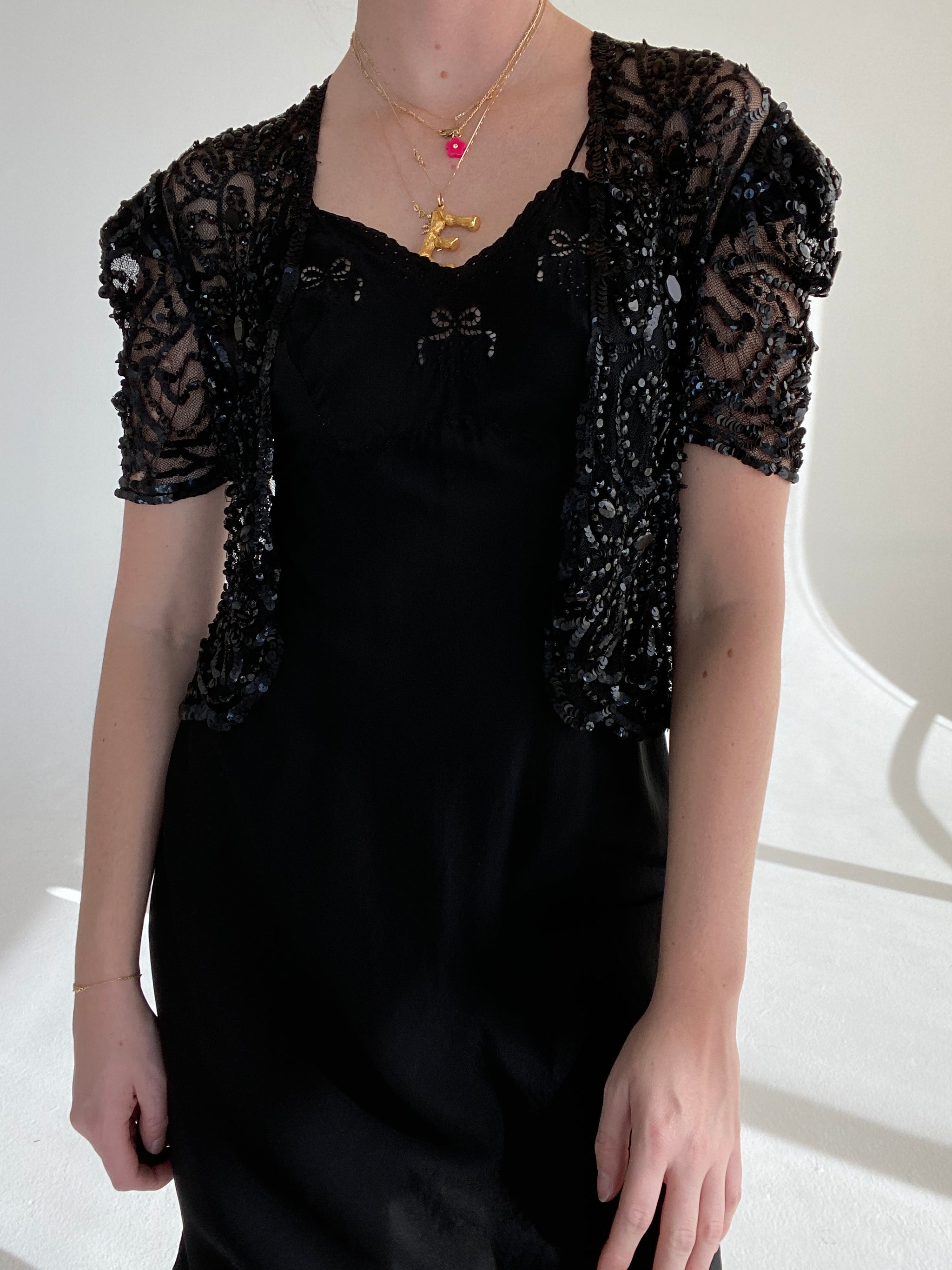 1930's Black Beaded Bolero – Eveliina Vintage