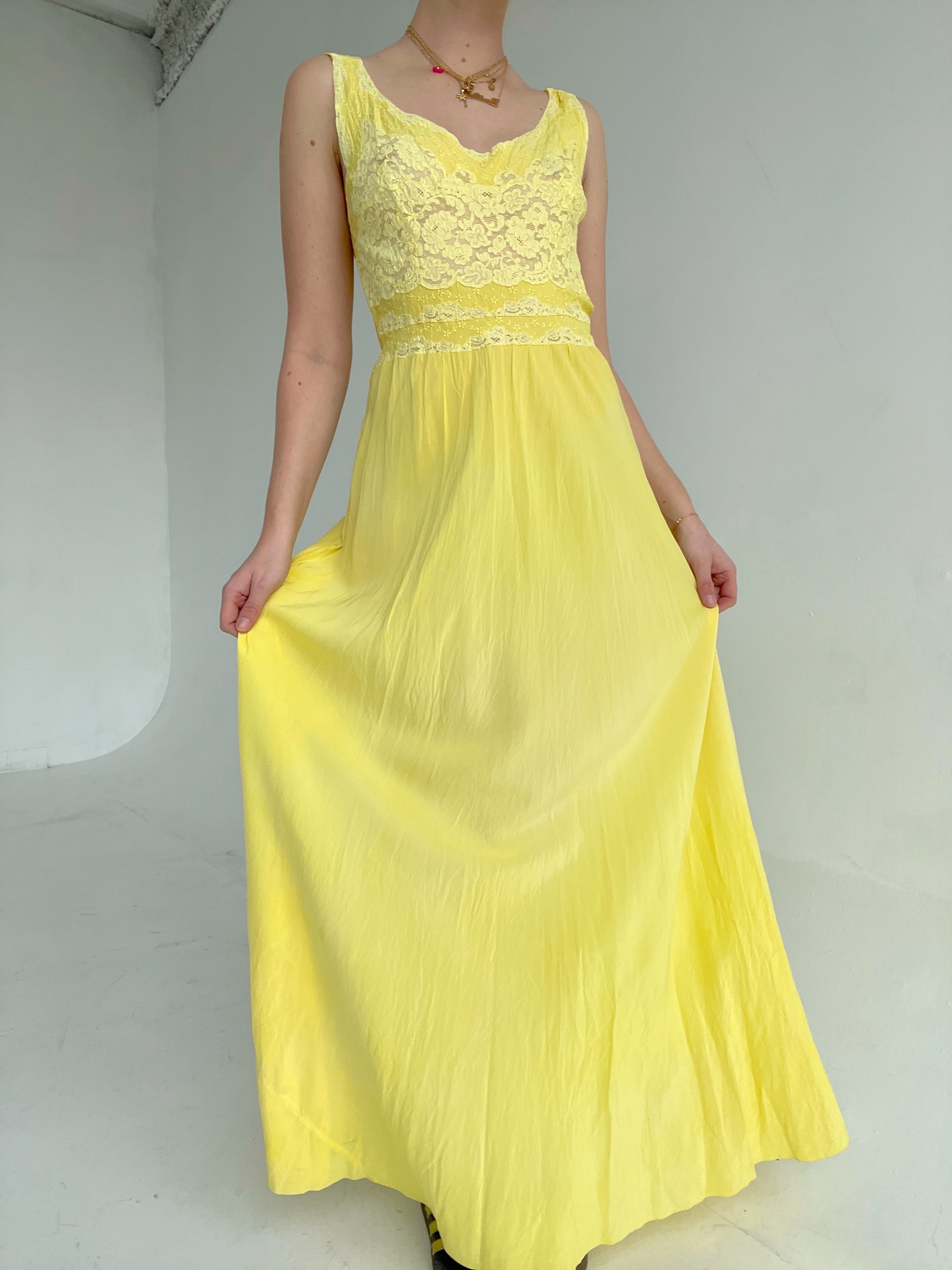 pale yellow silk dress Hand Dyed Yellow Silk Dress – Eveliina Vintage