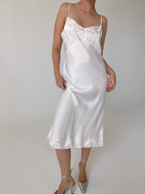 1930's White Slip With Lace
