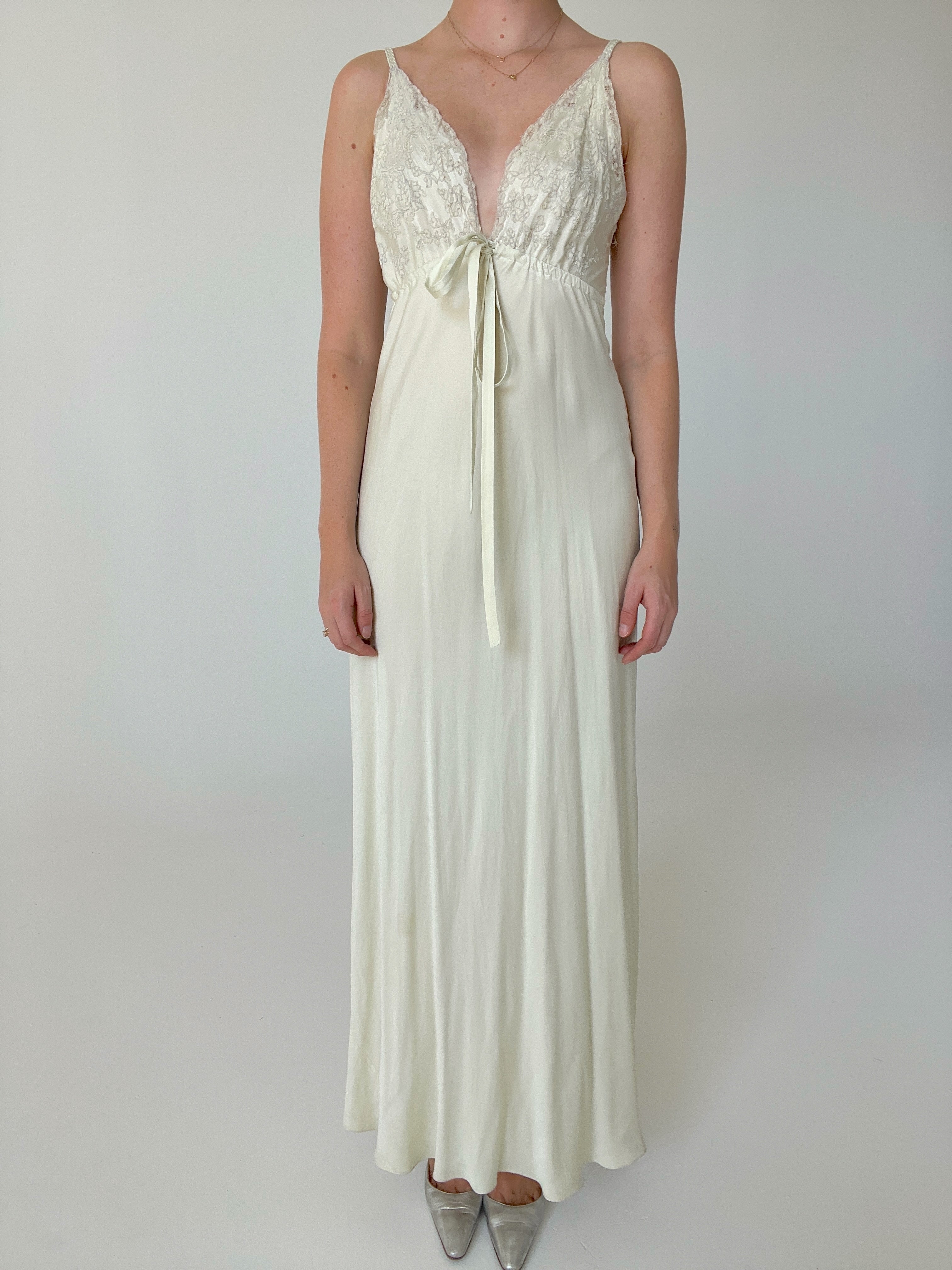 1930's Pale Mint Silk Dress