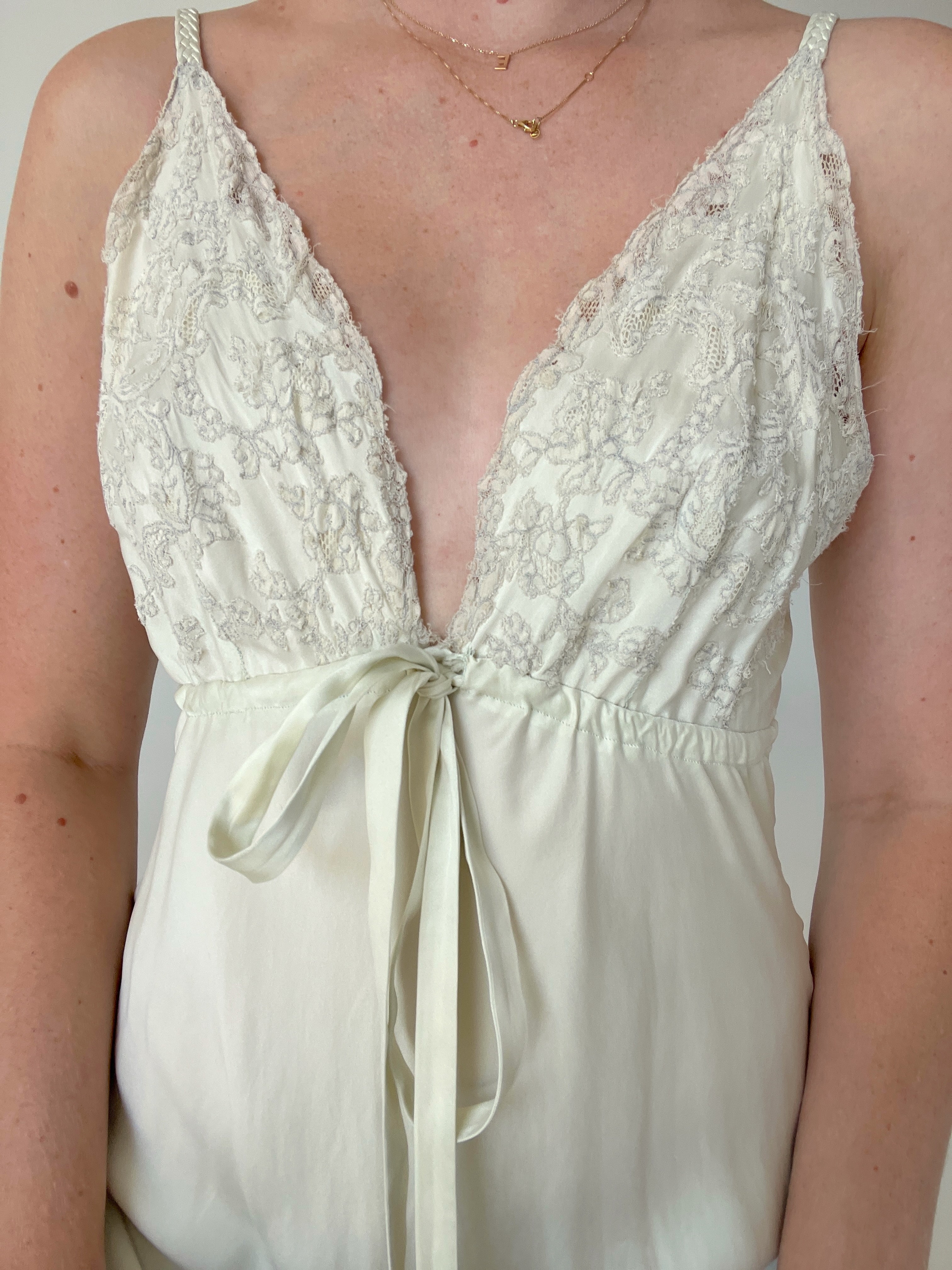 1930's Pale Mint Silk Dress