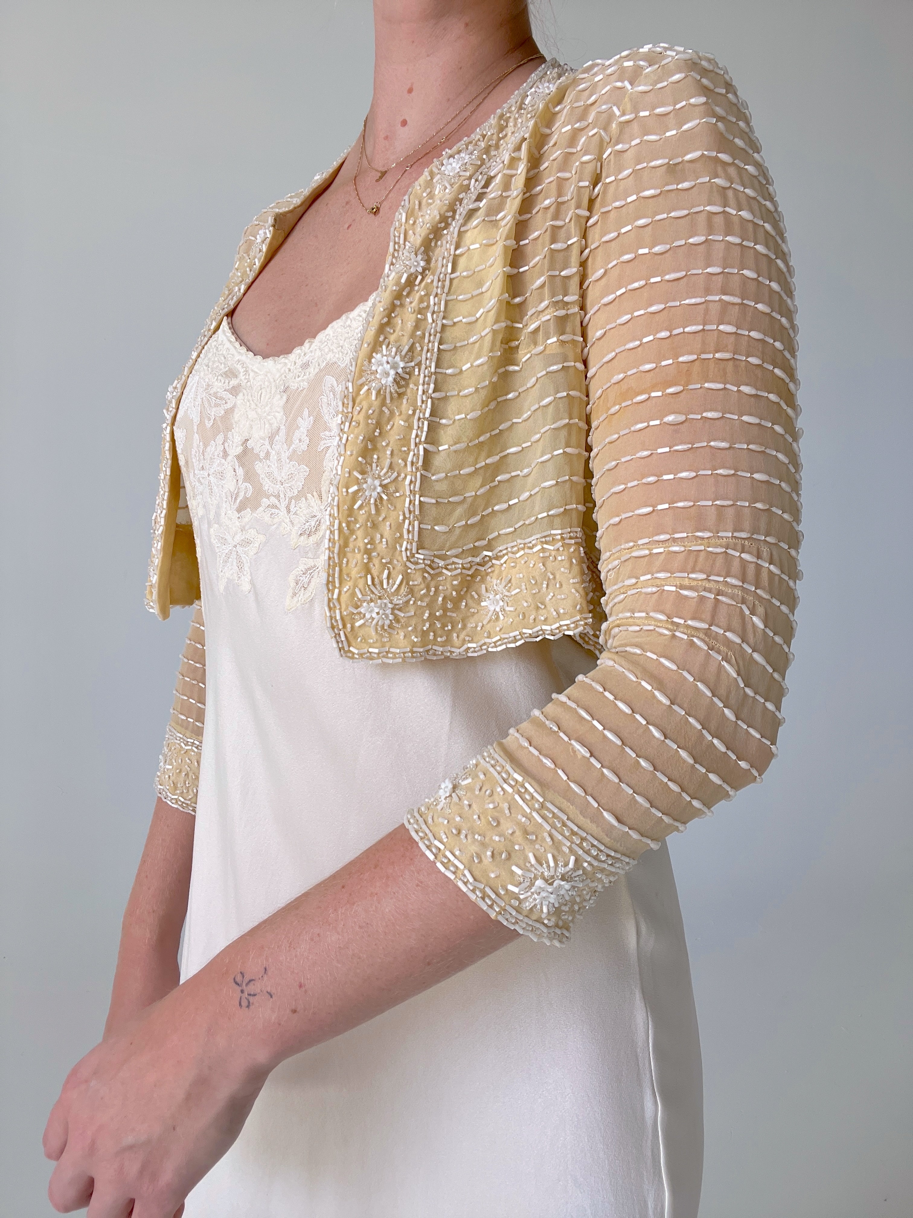 cream cropped jacket to wear over dress Wedding Bolero Jacket Bridal Dress Topper Cropped Bridal Blazer White Cover Up For Bride