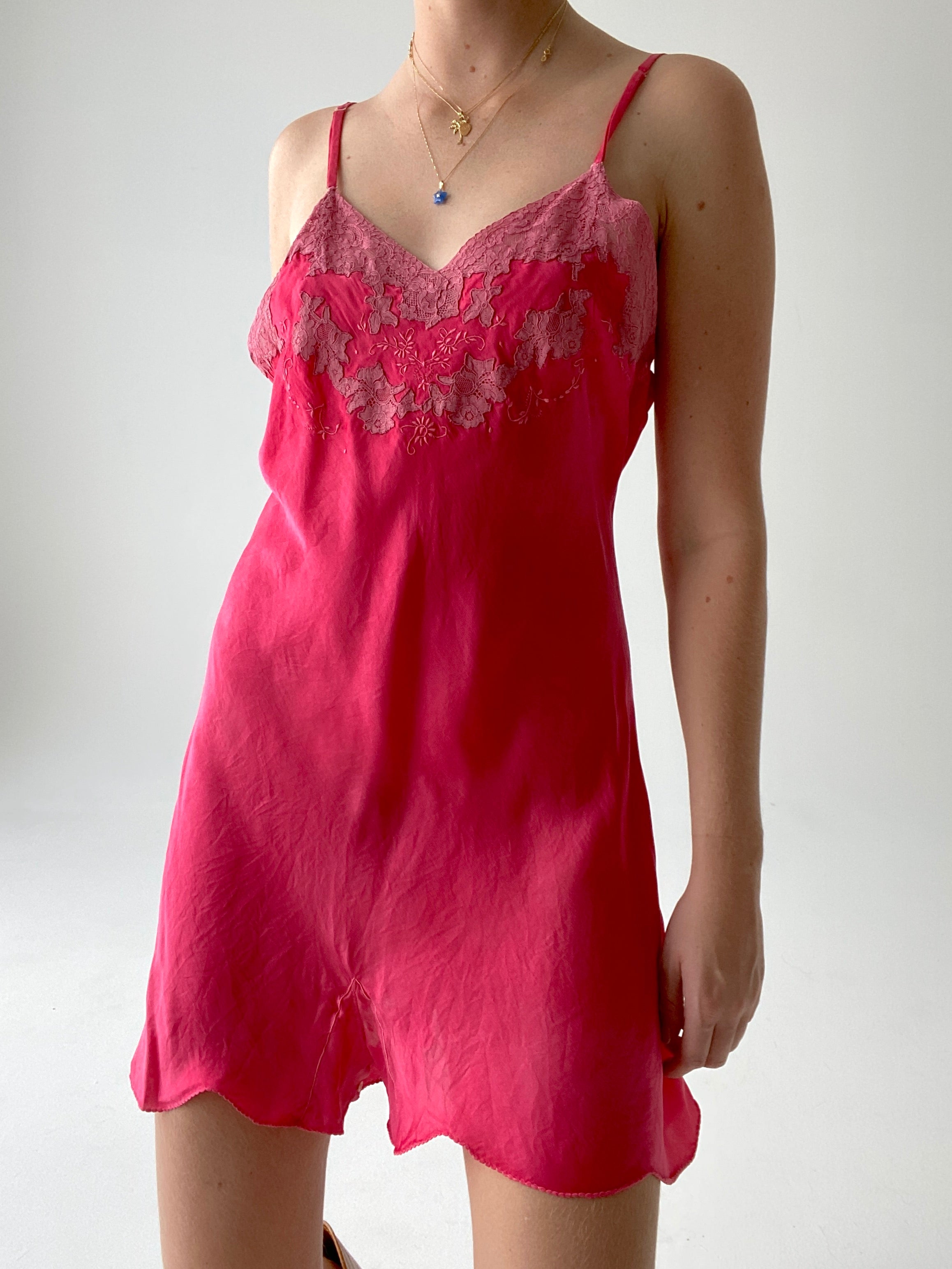 Hand Dyed Hot Pink Silk Step In