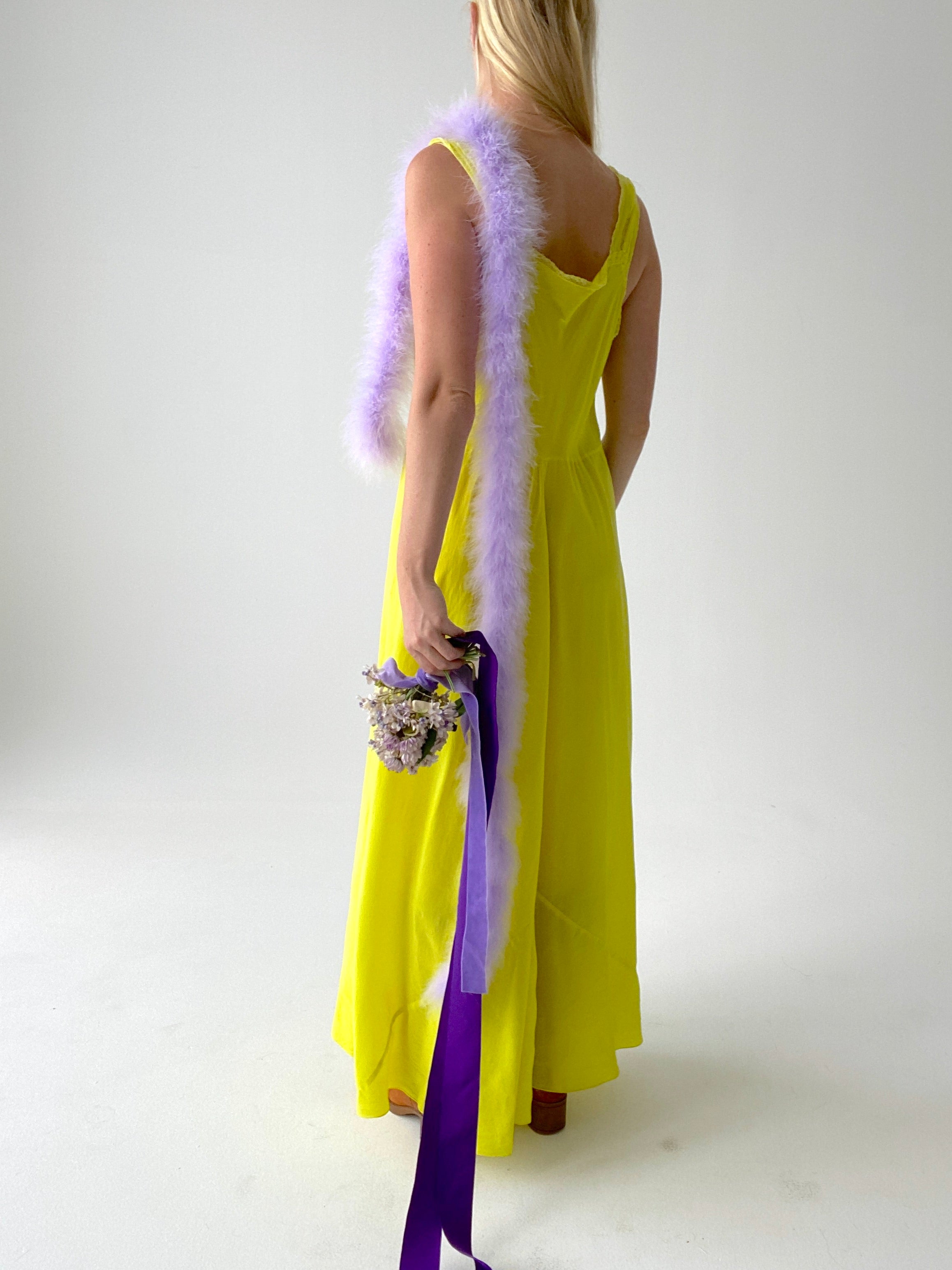 neon yellow silk dress MOTHER OF ALL Gisele Silk Mini Dress - Neon Yellow SIZE S