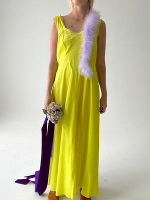 Hand Dyed Bright Yellow Silk Dress
