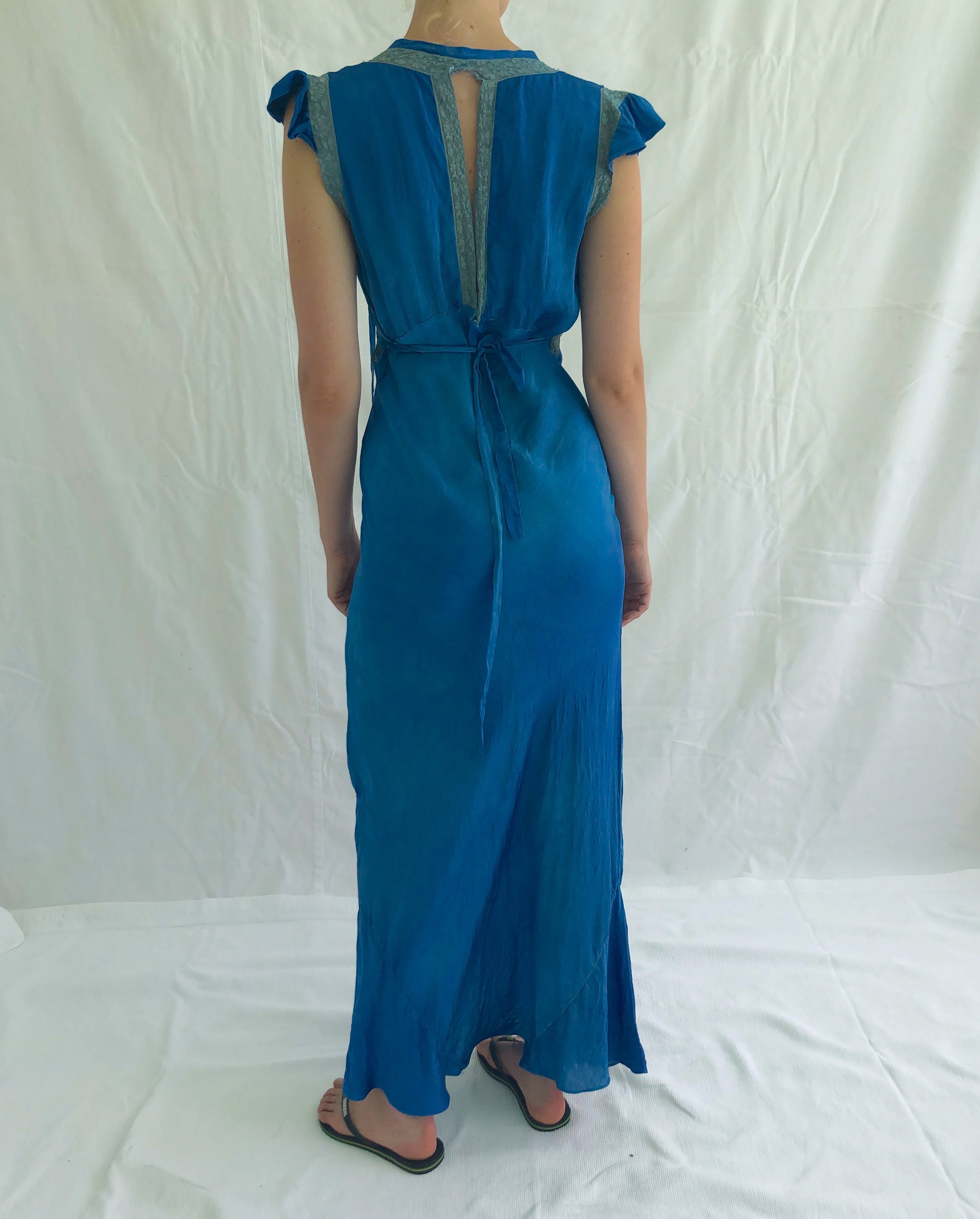 Hand Dyed Cobalt Blue Slip Eveliina Vintage Hand Dyed Cobalt Blue Slip Eveliina Vintage