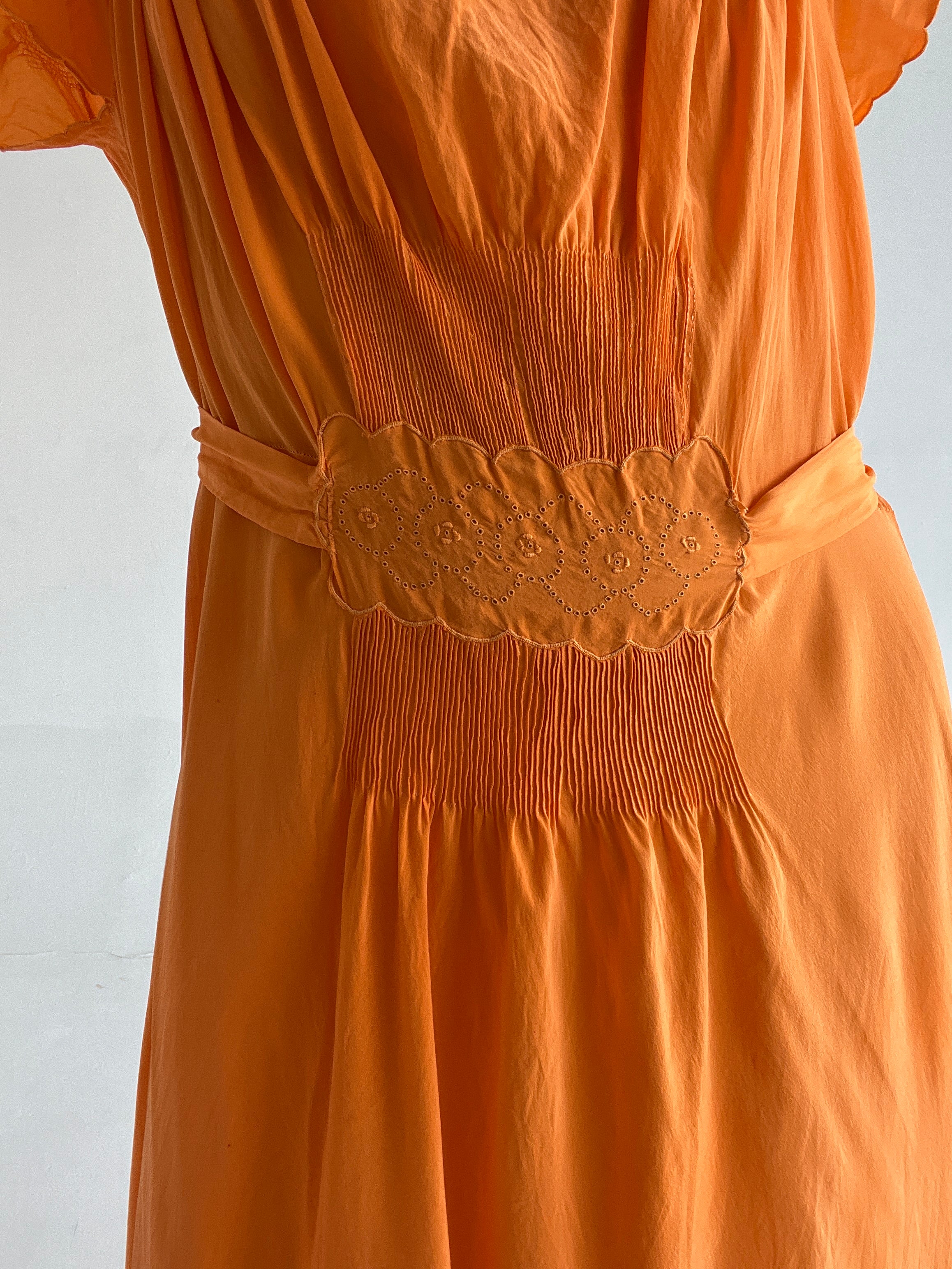 Hand Dyed Orange Silk Dress