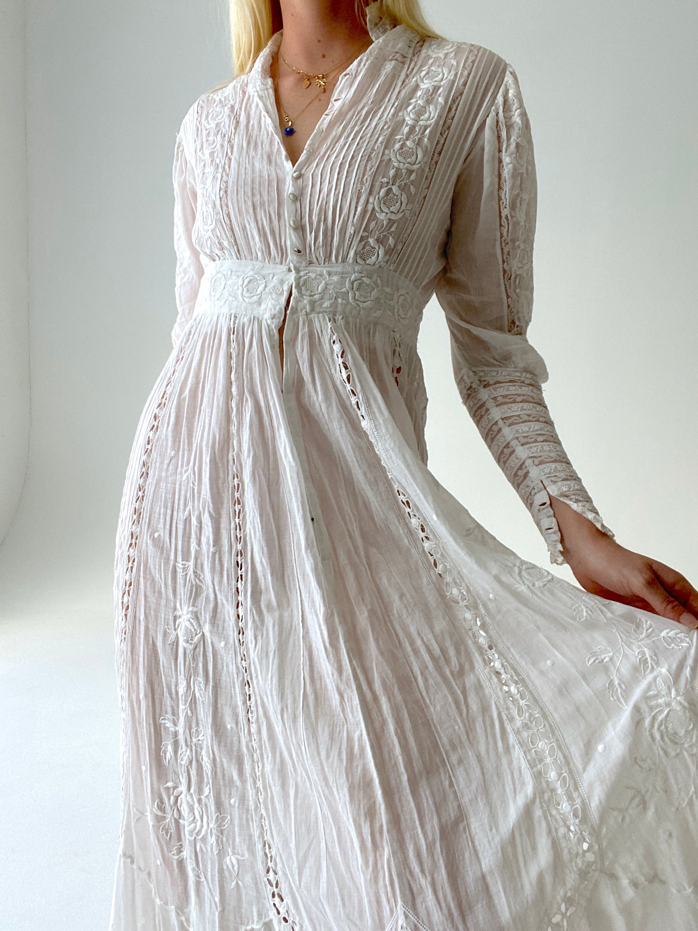 White Cotton Victorian Dress