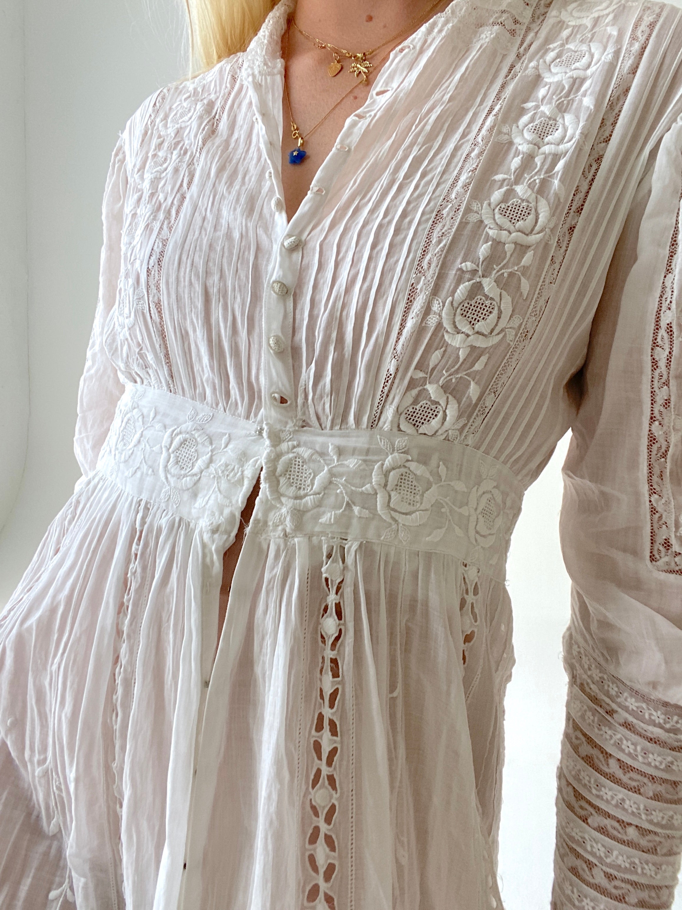 White Cotton Victorian Dress