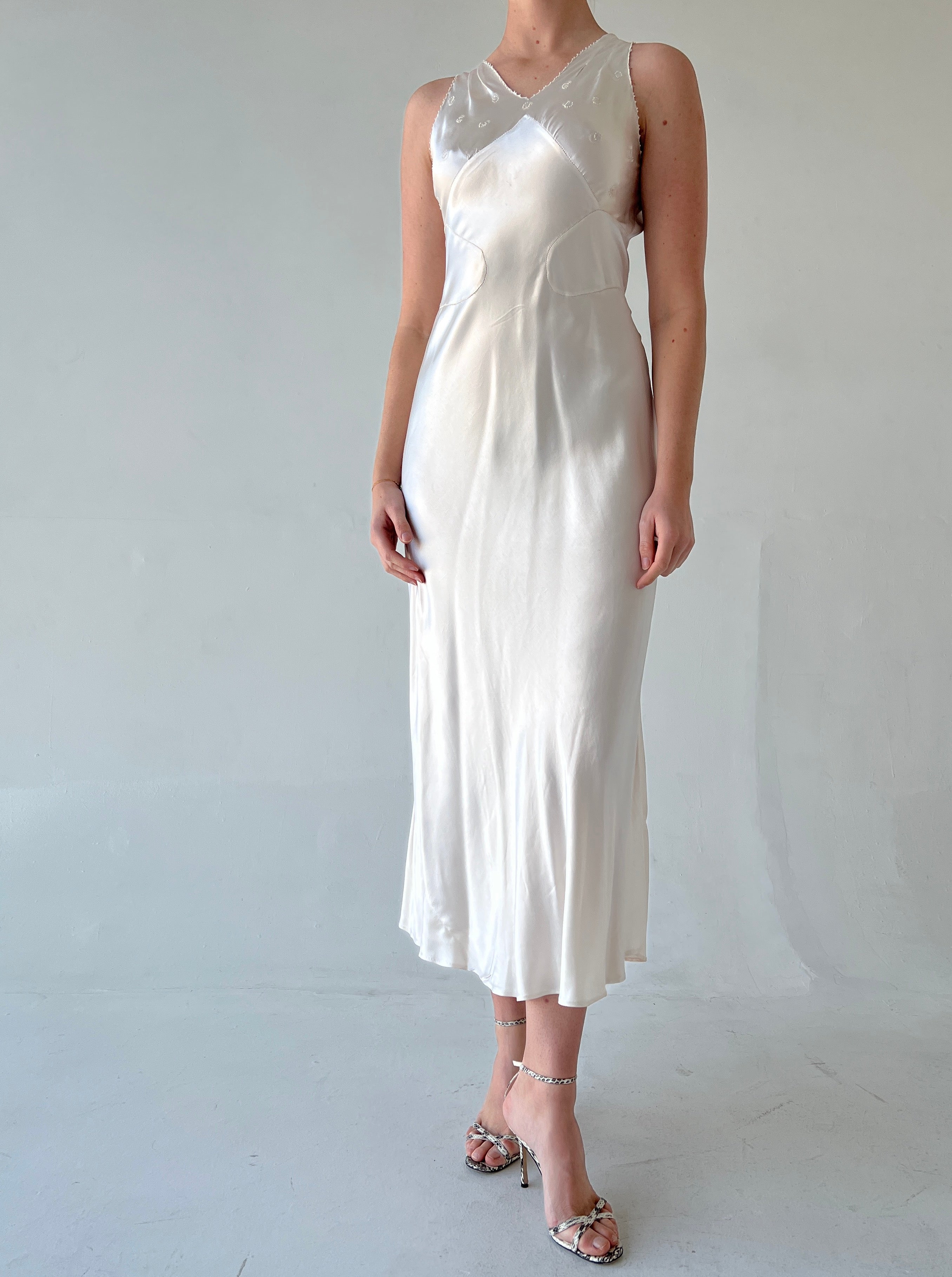 1930's Silver Slip with Embroidery