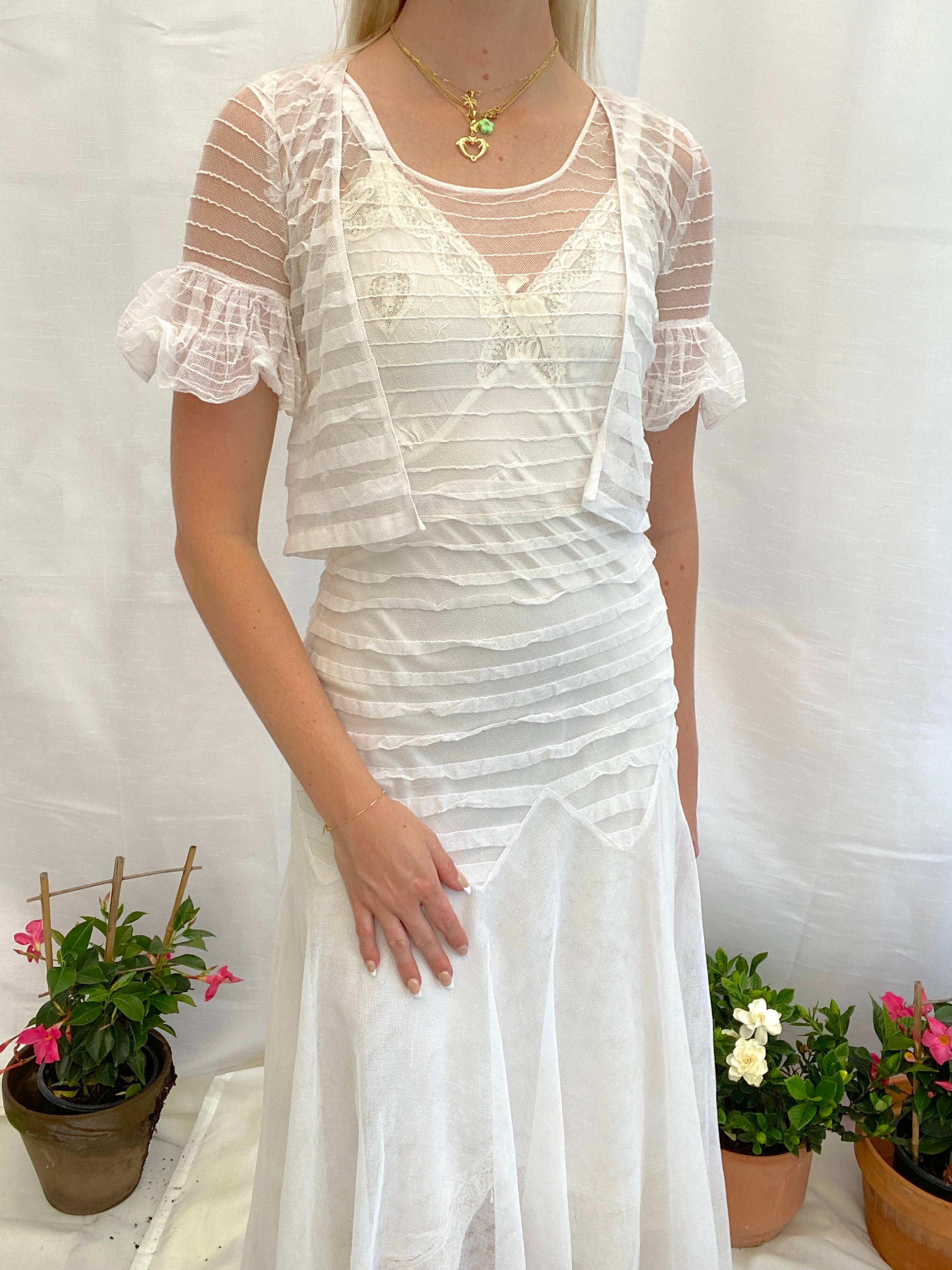 1920's White Net Dress with Matching Jacket – Eveliina Vintage