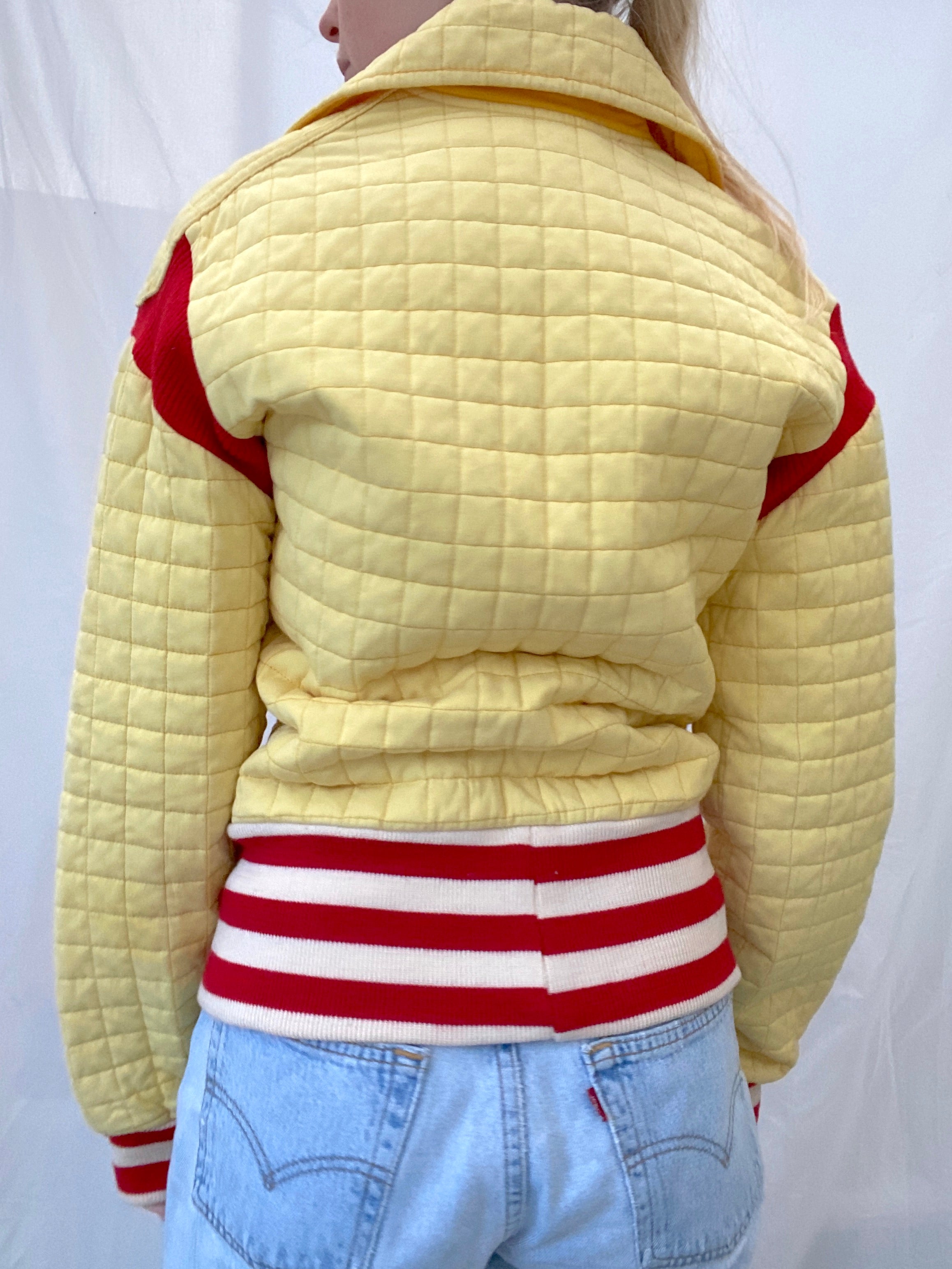 Finnish 70's Yellow Quilted Bomber Jacket