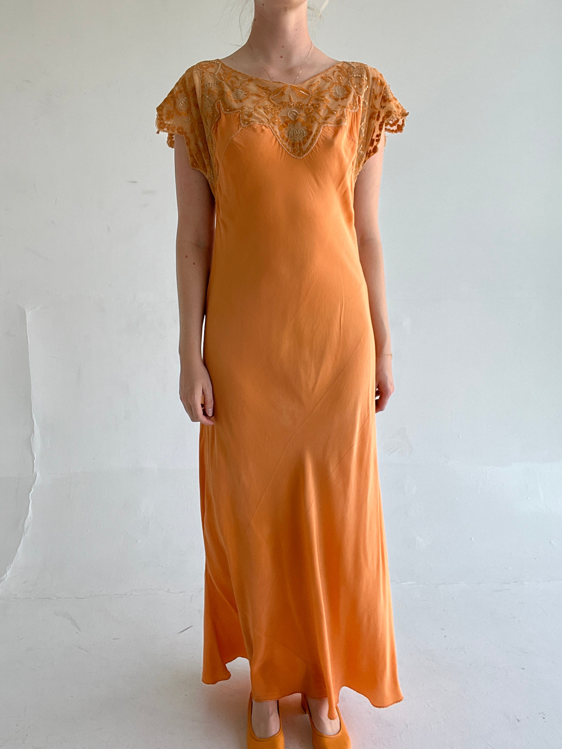 Hand Dyed Burnt Orange Silk Dress