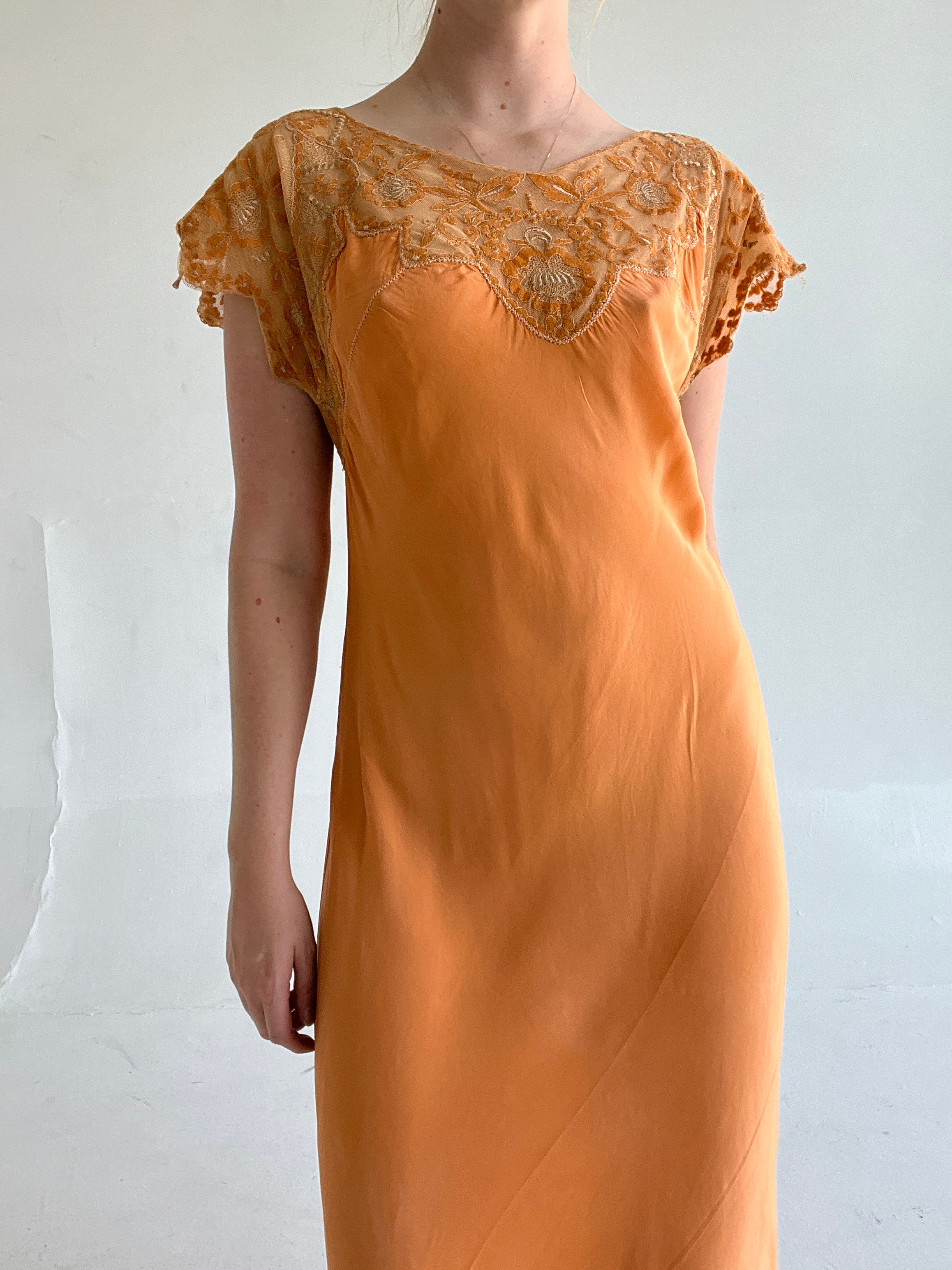Hand Dyed Burnt Orange Silk Dress Eveliina Vintage Hand Dyed Burnt Orange Silk Dress Eveliina Vintage